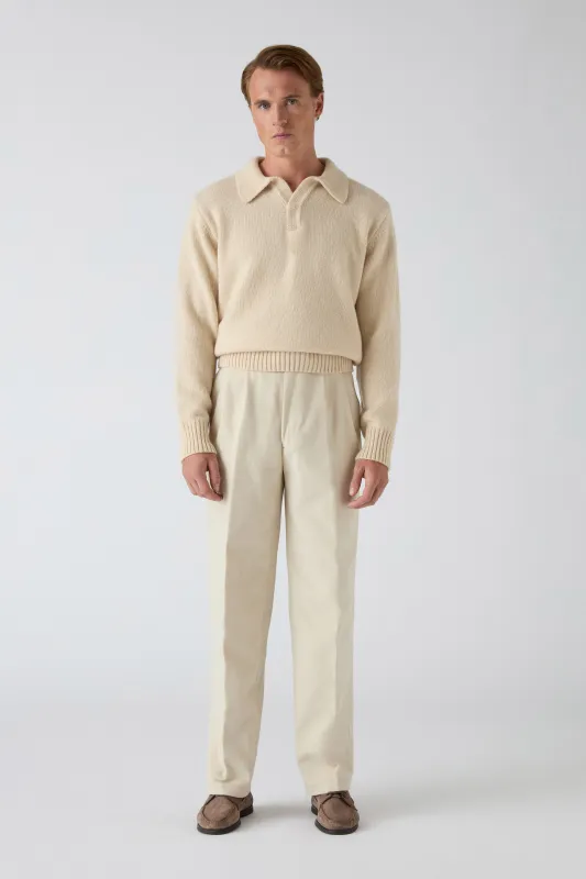 Antonello Cotton Trousers - Cream sold by Berg & Berg