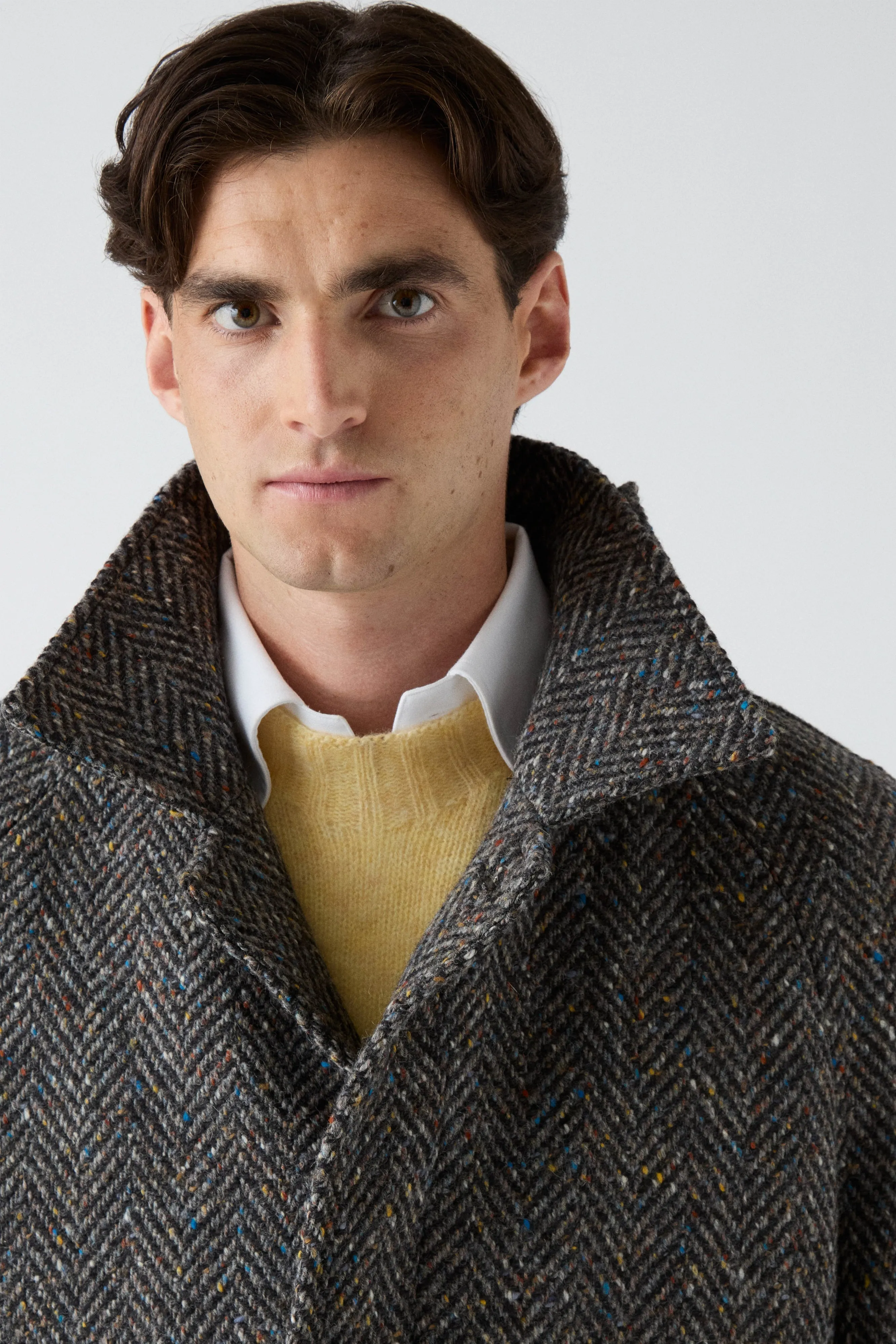 Nelson Tweed Raglan Coat - Dark Grey/Multicolour sold by Berg & Berg product image thumbnail 2