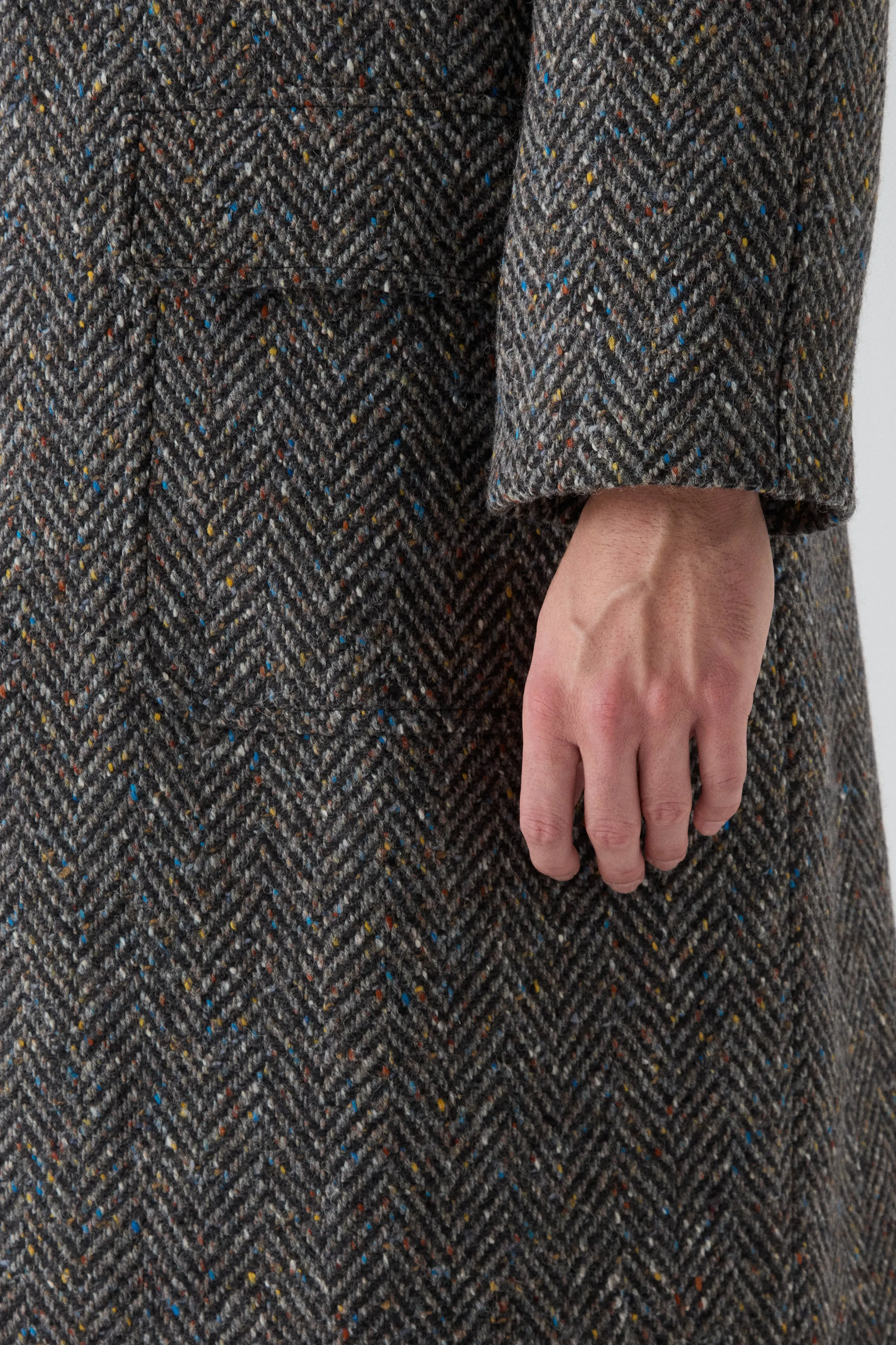 Nelson Tweed Raglan Coat - Dark Grey/Multicolour sold by Berg & Berg product image thumbnail 4