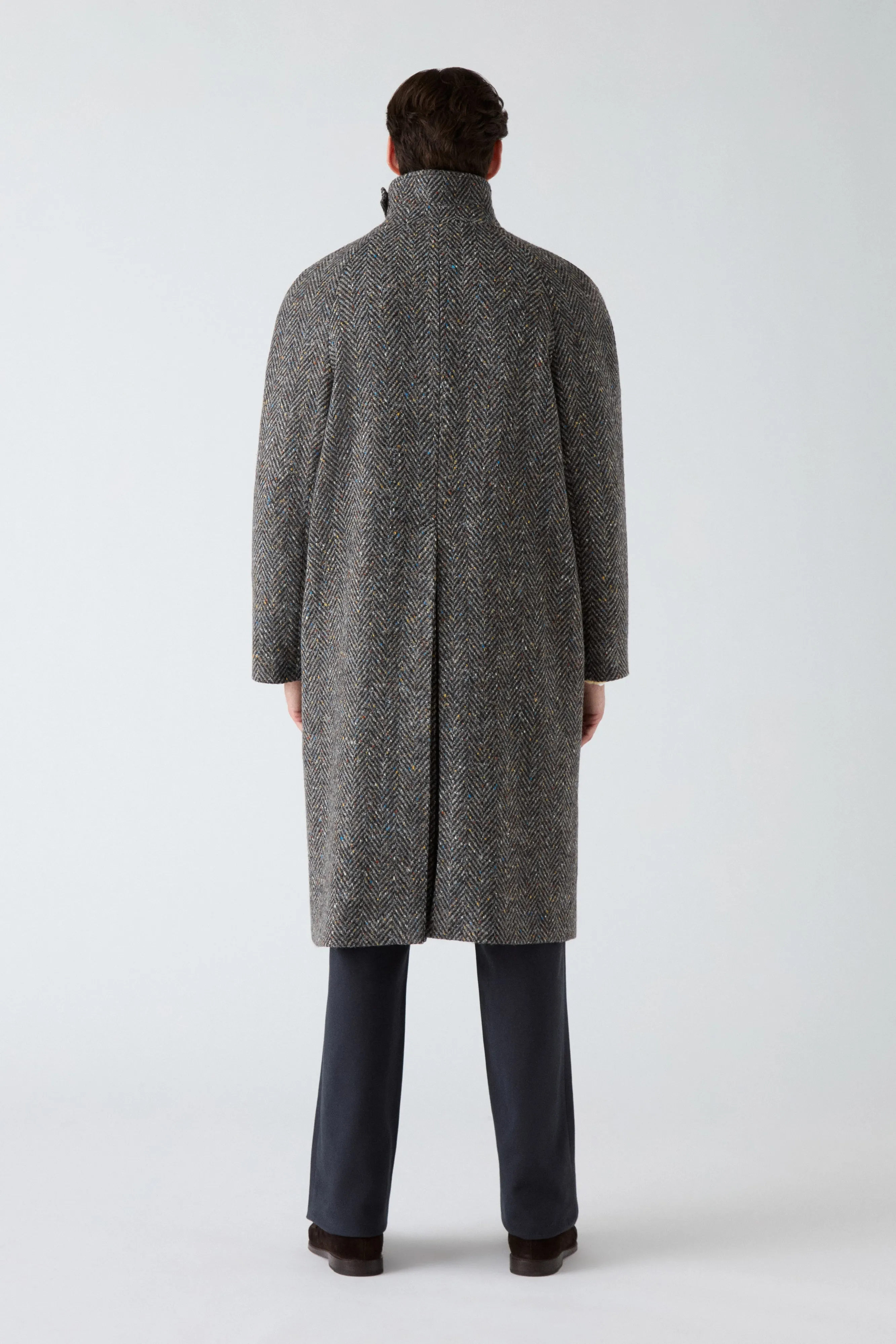 Nelson Tweed Raglan Coat - Dark Grey/Multicolour sold by Berg & Berg product image thumbnail 5
