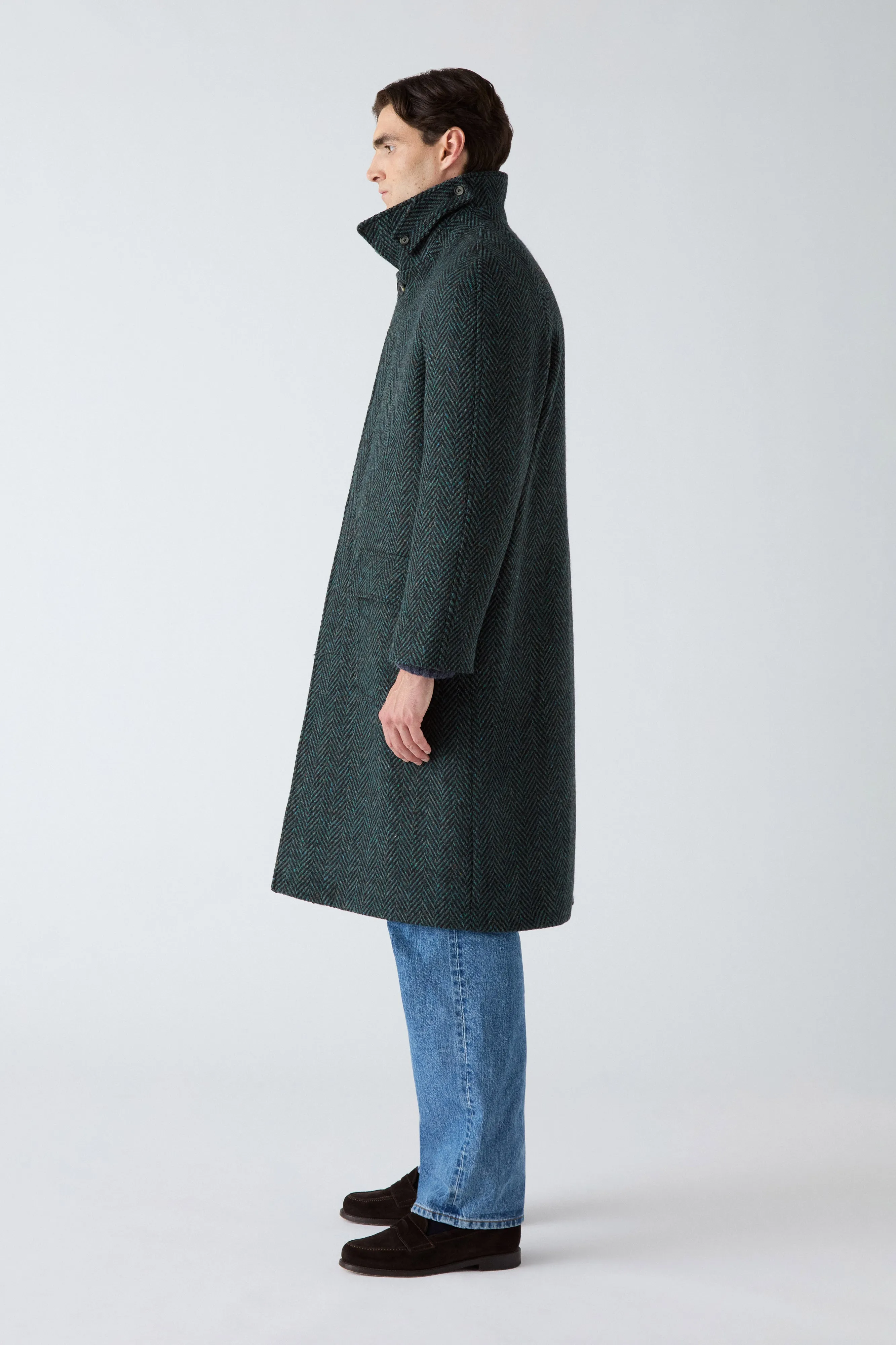 Nelson Tweed Raglan Coat - Blue sold by Berg & Berg product image thumbnail 3