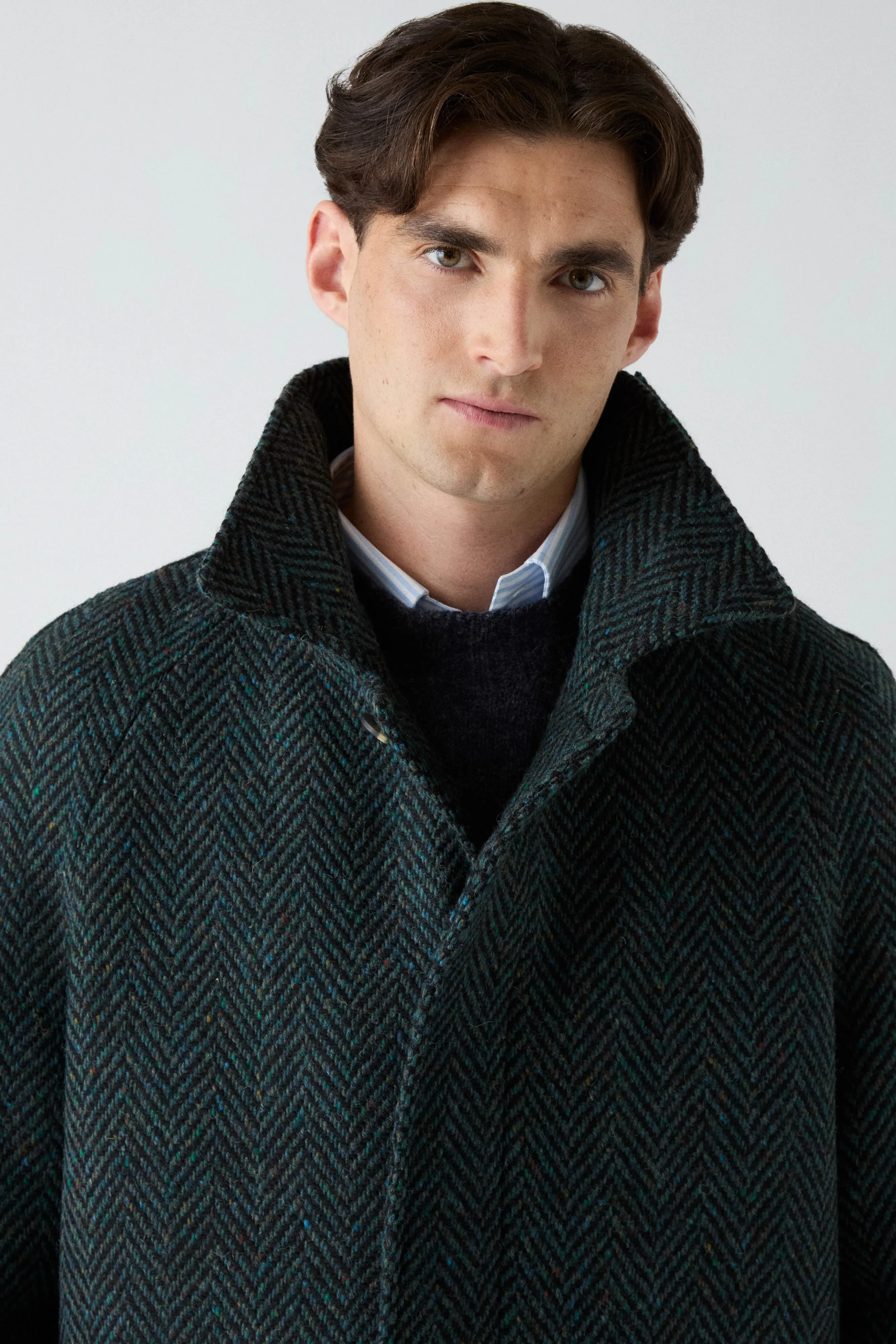 Nelson Tweed Raglan Coat - Blue sold by Berg & Berg product image thumbnail 2
