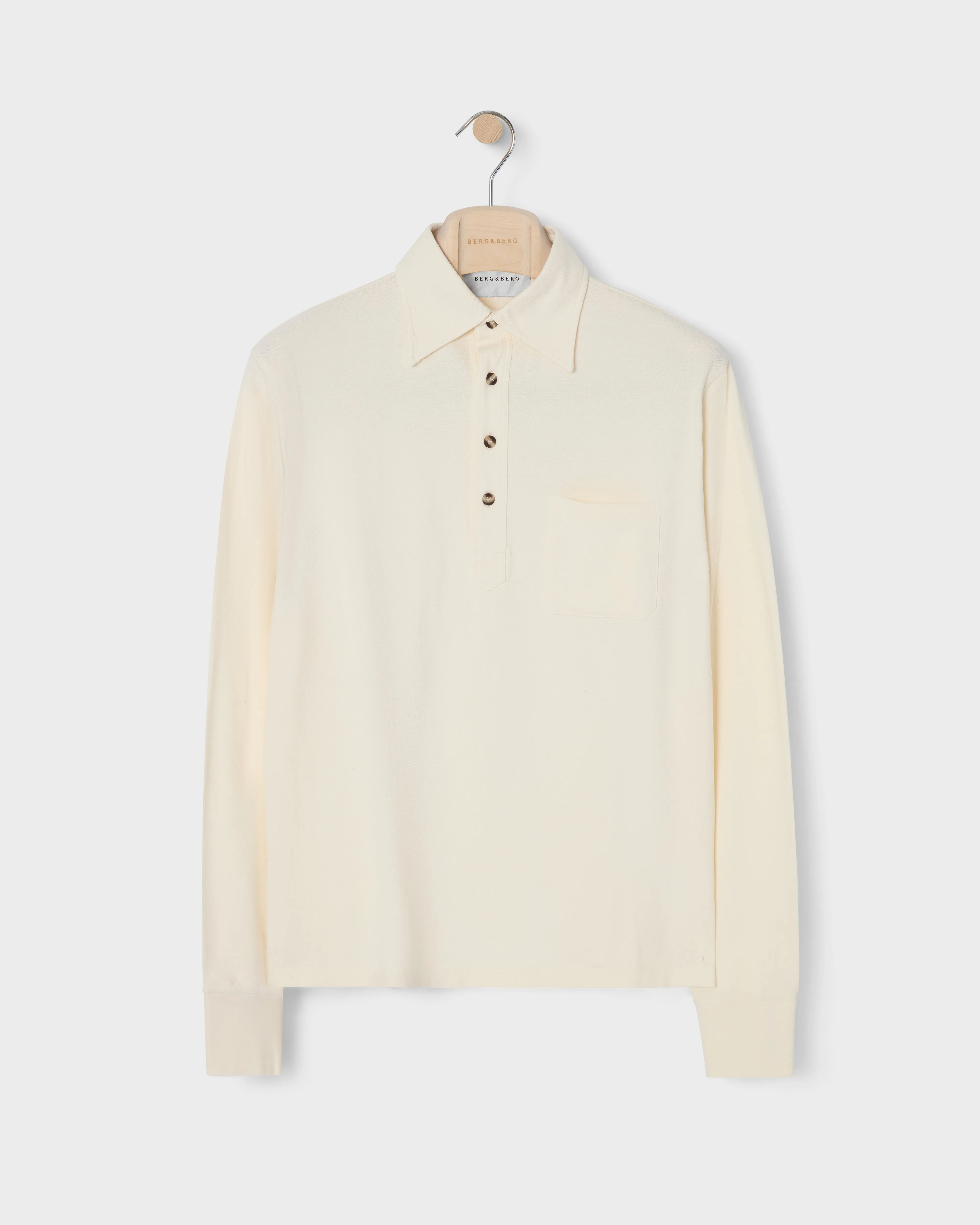 Teddy Long Sleeve Polo Shirt - White sold by Berg & Berg product image thumbnail 4