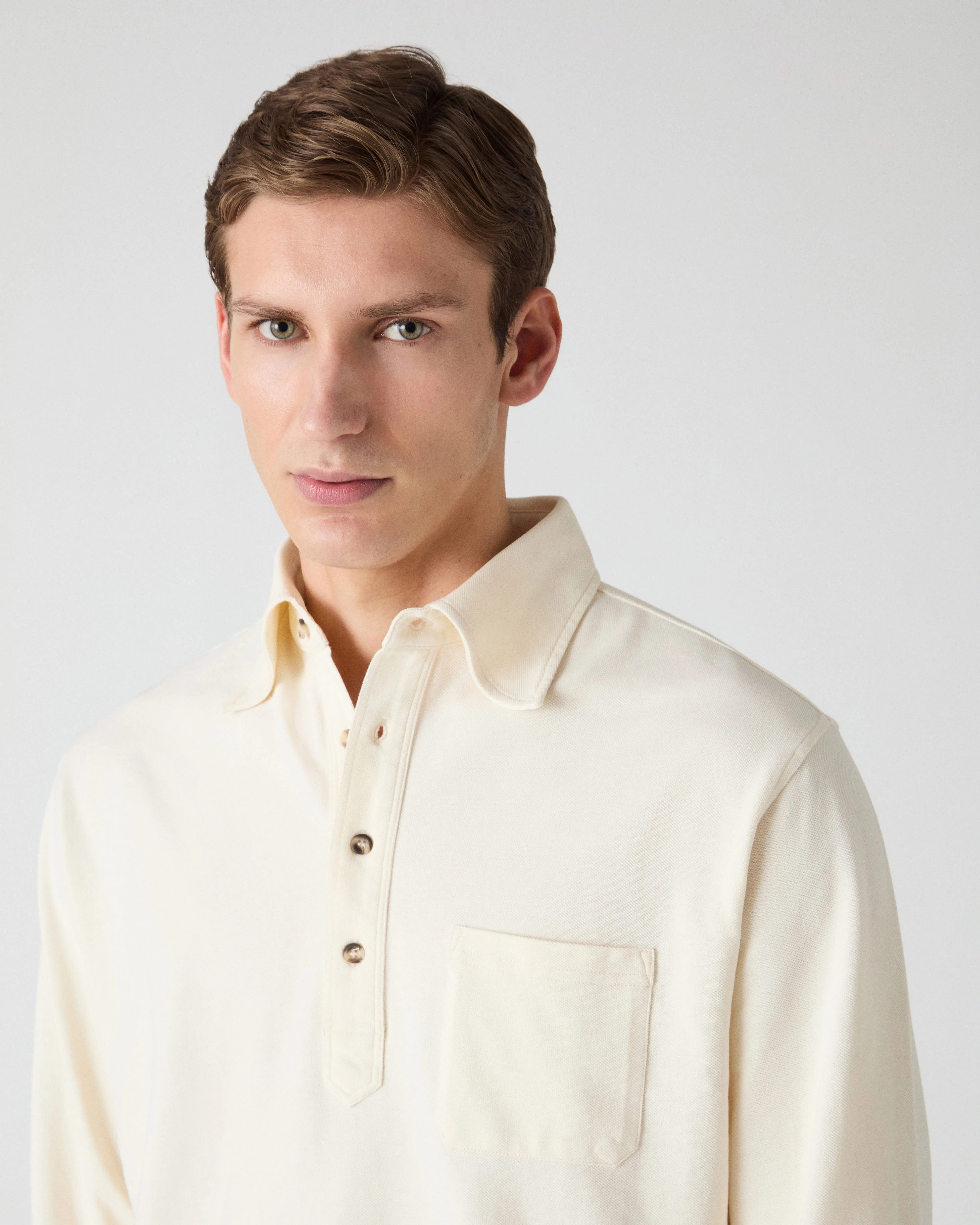 Teddy Long Sleeve Polo Shirt - White sold by Berg & Berg product image thumbnail 2