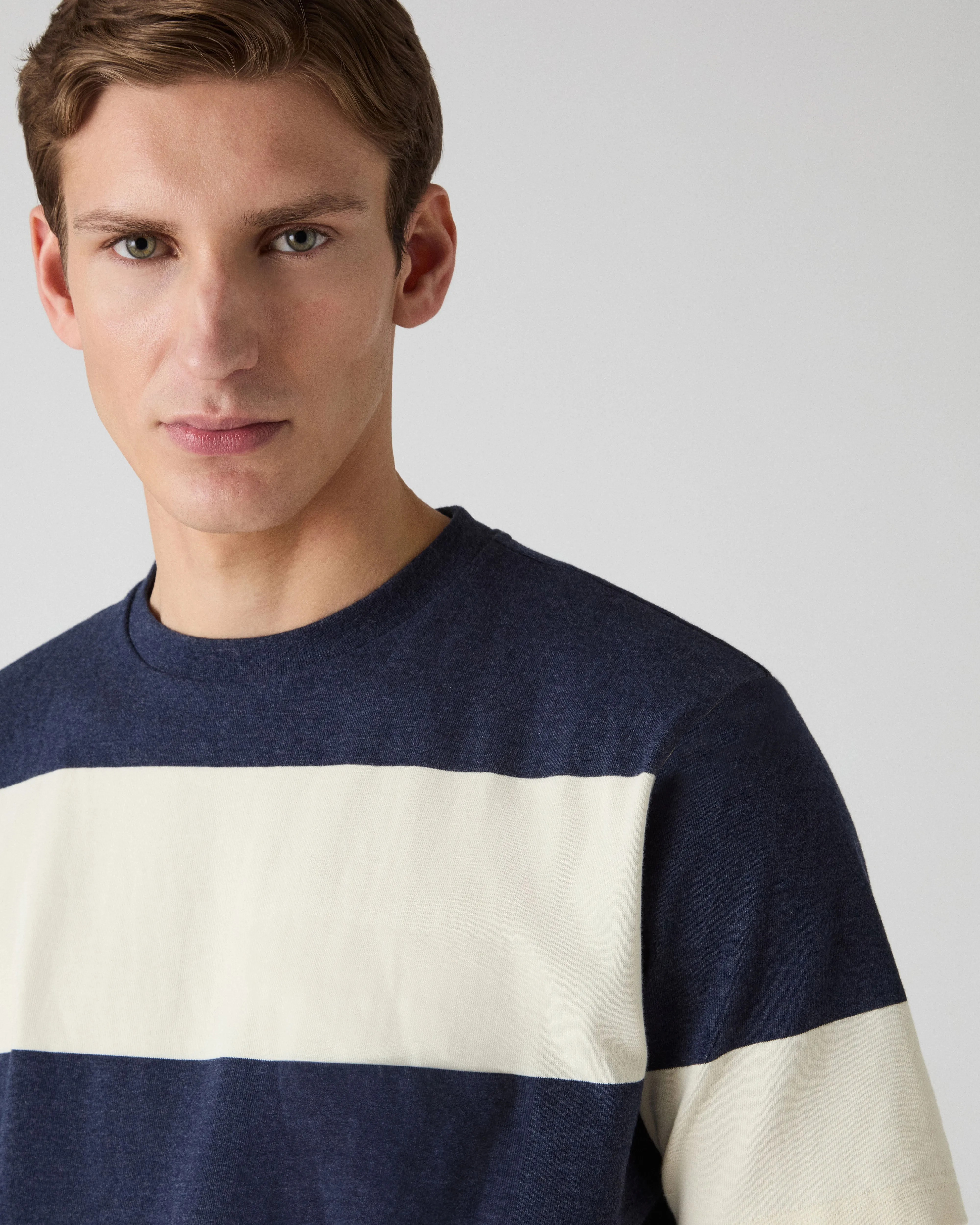 Torgny T-Shirt - Navy/White Block Stripe sold by Berg & Berg product image thumbnail 2