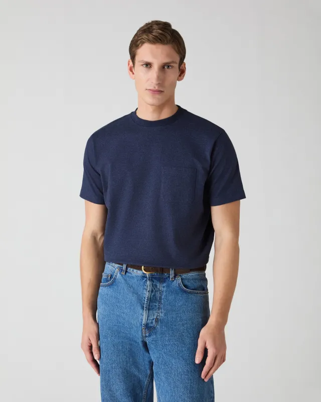 Torgny Pocket T-Shirt - Navy Melange sold by Berg & Berg