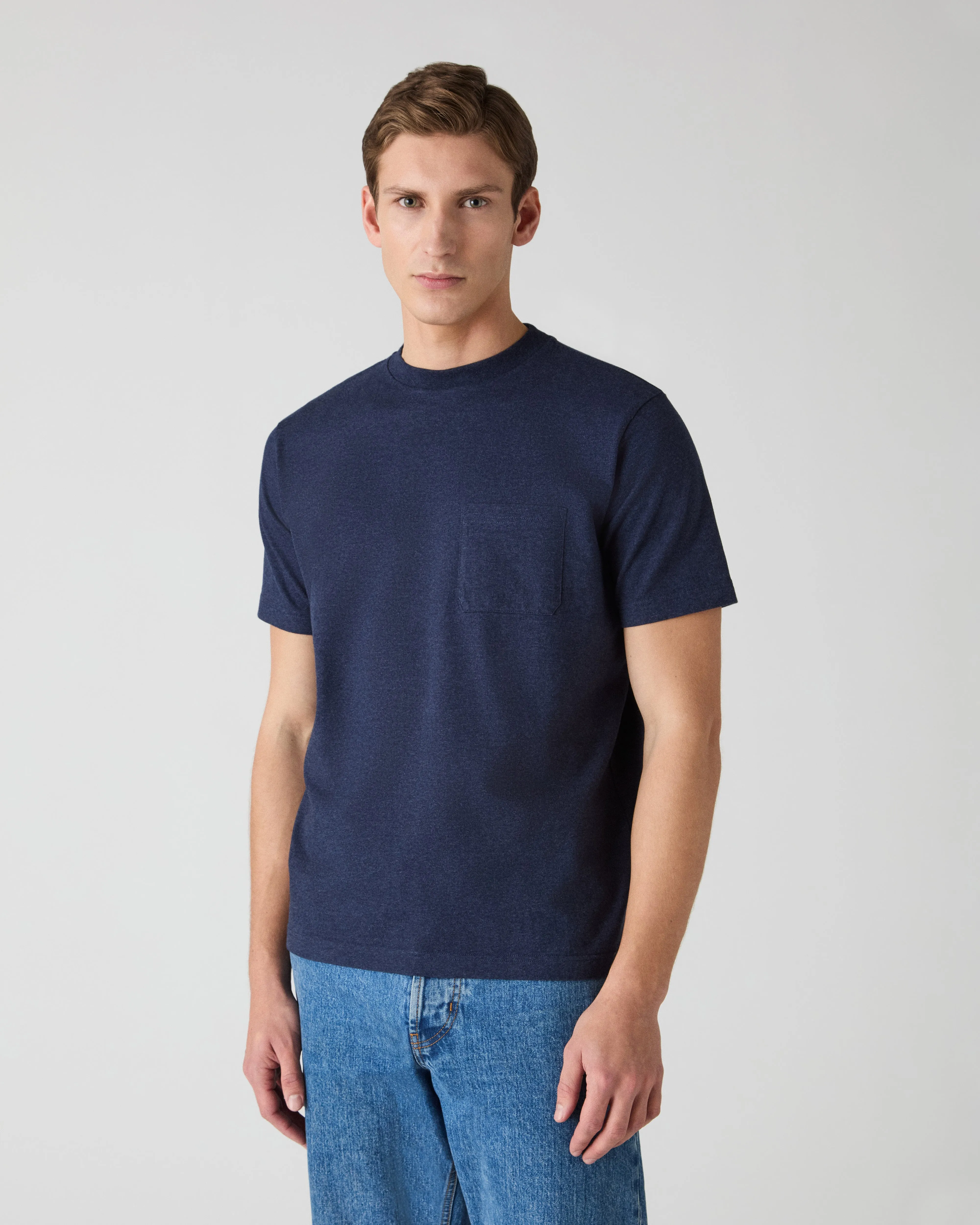 Torgny Pocket T-Shirt - Navy Melange sold by Berg & Berg product image thumbnail 3