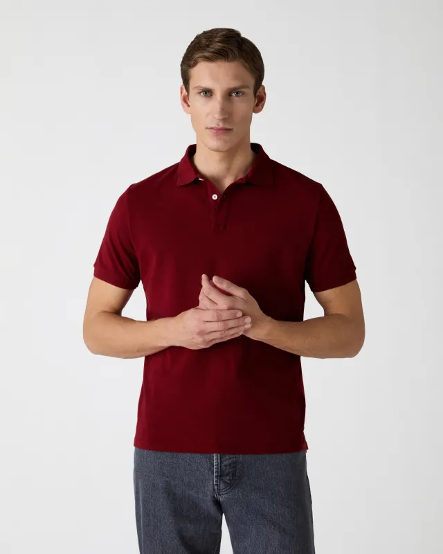 Ture Short Sleeve Polo Shirt - Deep Red sold by Berg & Berg