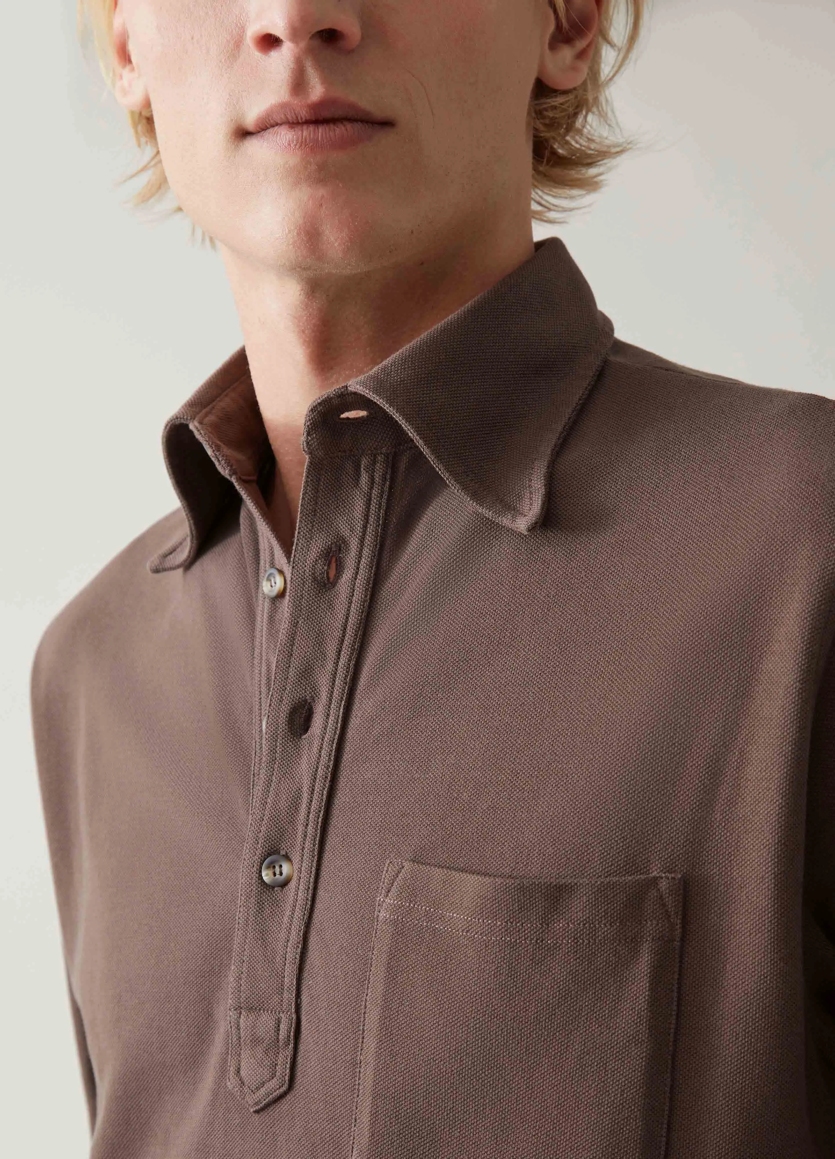 Teddy Long Sleeve Polo Shirt - Chocolate sold by Berg & Berg product image thumbnail 2