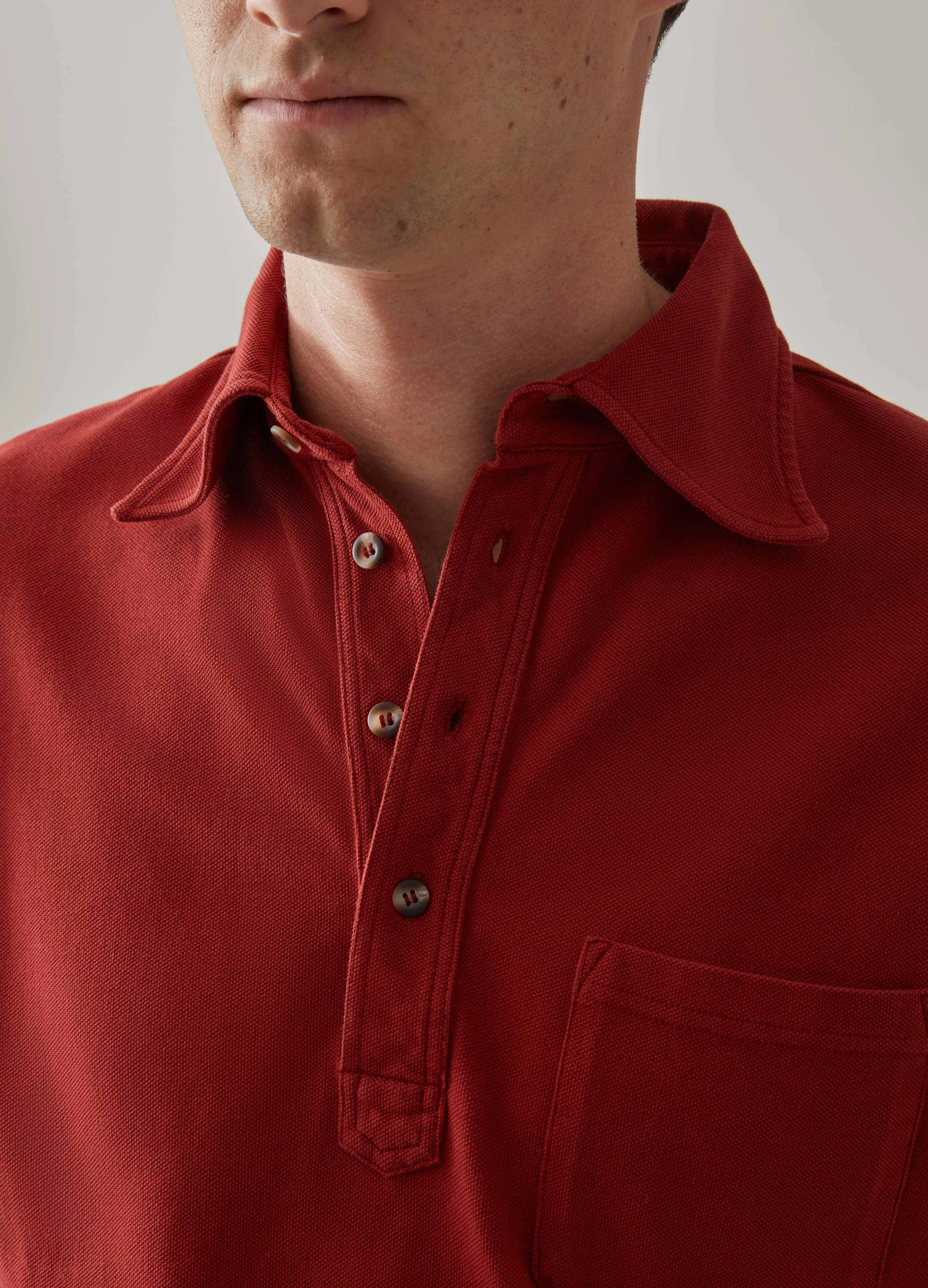 Teddy Long Sleeve Polo Shirt - Deep Red sold by Berg & Berg