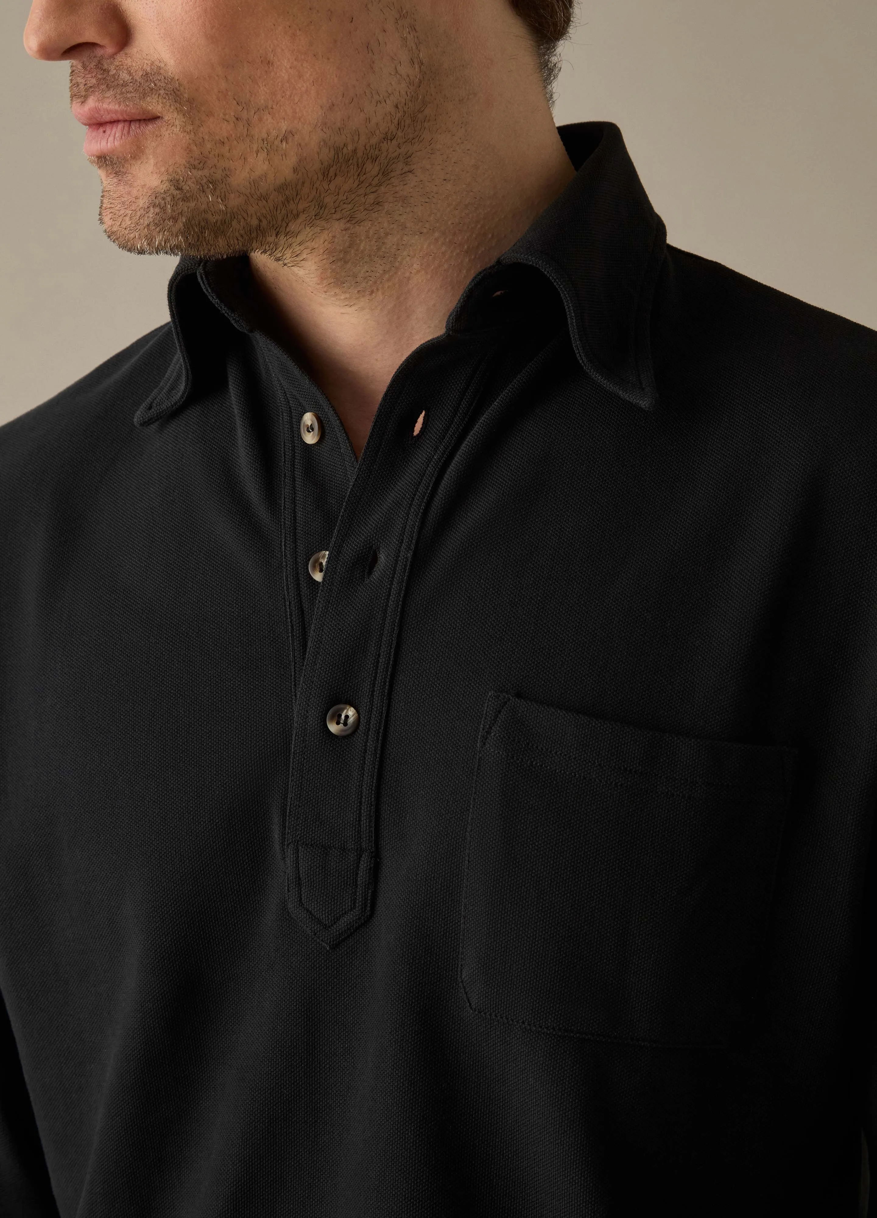Teddy Long Sleeve Polo Shirt - Black sold by Berg & Berg product image thumbnail 2