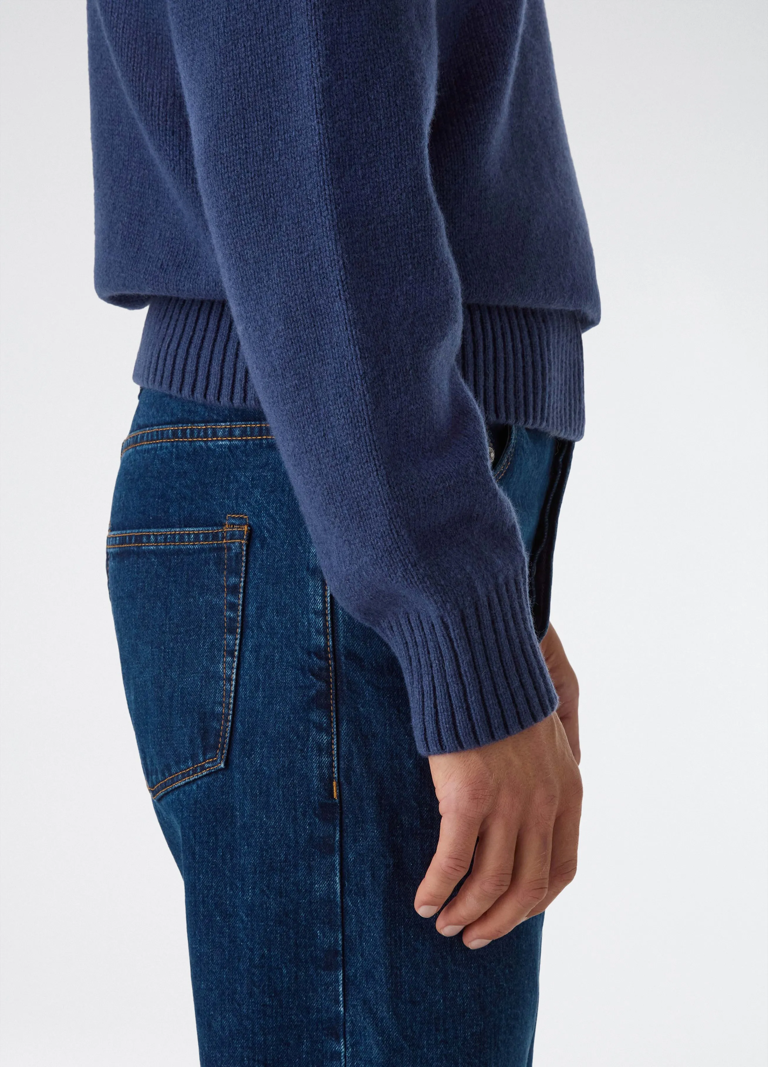 Bruno Wool/Cashmere Polo - Air Force Blue sold by Berg & Berg product image thumbnail 3
