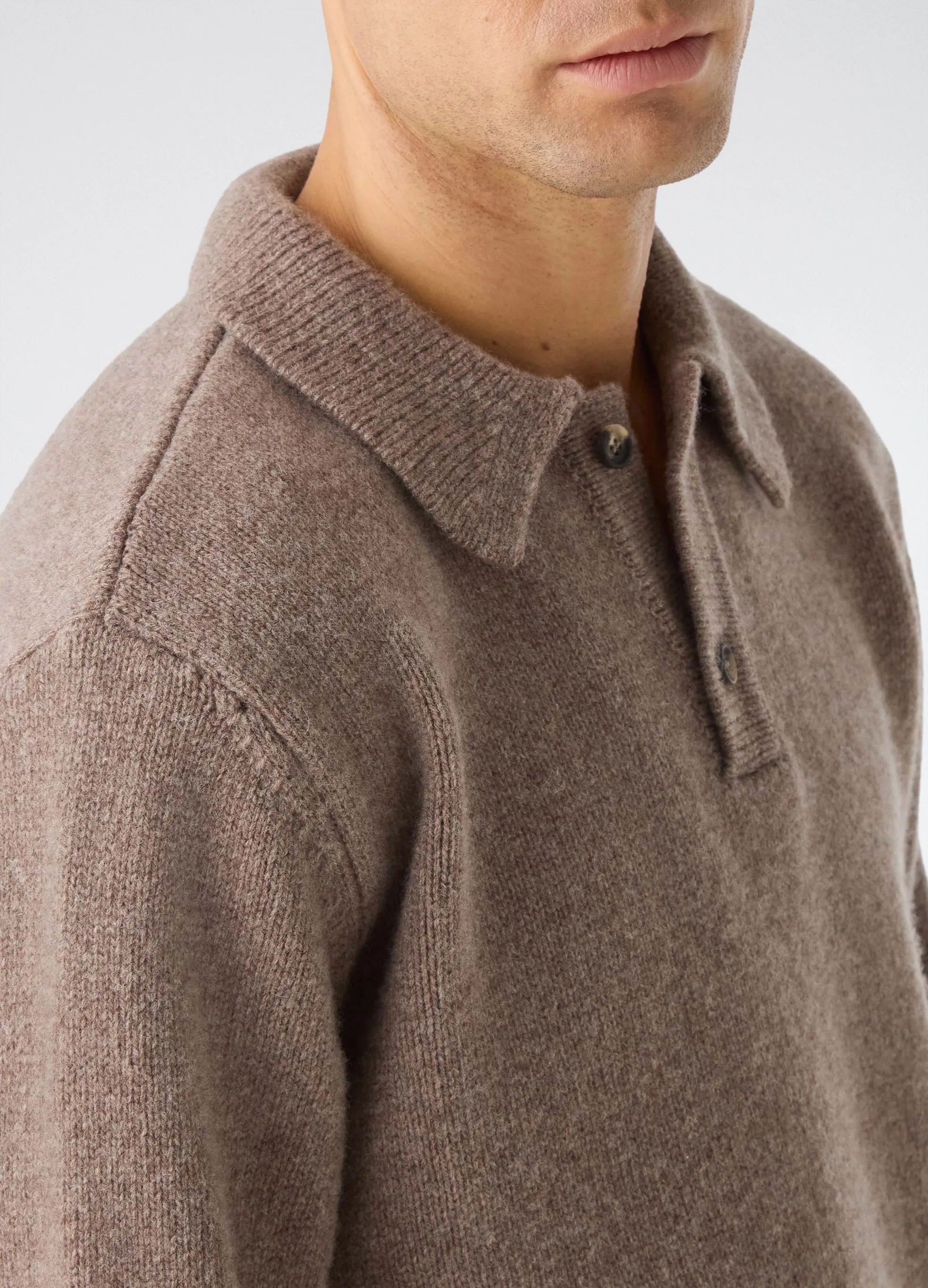 Bruno Wool/Cashmere Polo - Taupe sold by Berg & Berg product image thumbnail 2