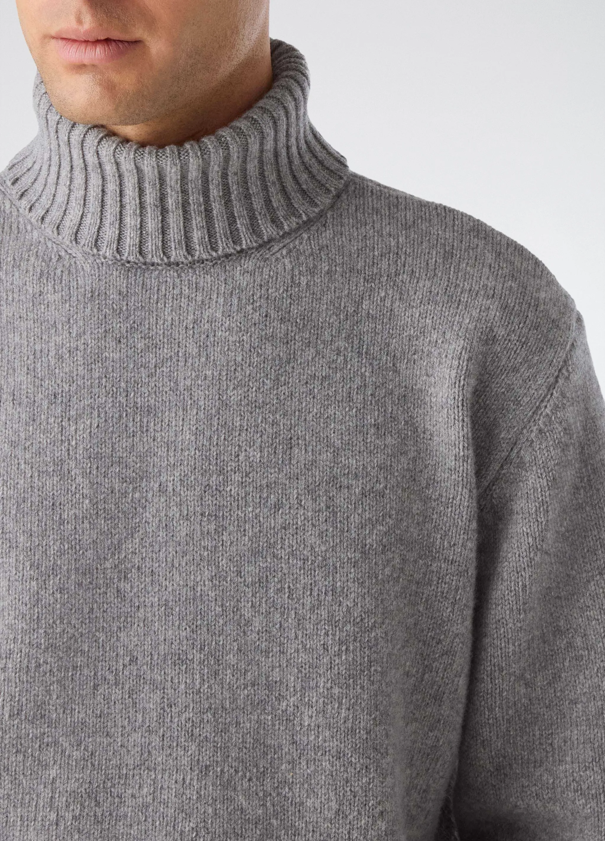 Börje Wool/Cashmere Roll Neck - Mid Grey sold by Berg & Berg product image thumbnail 2