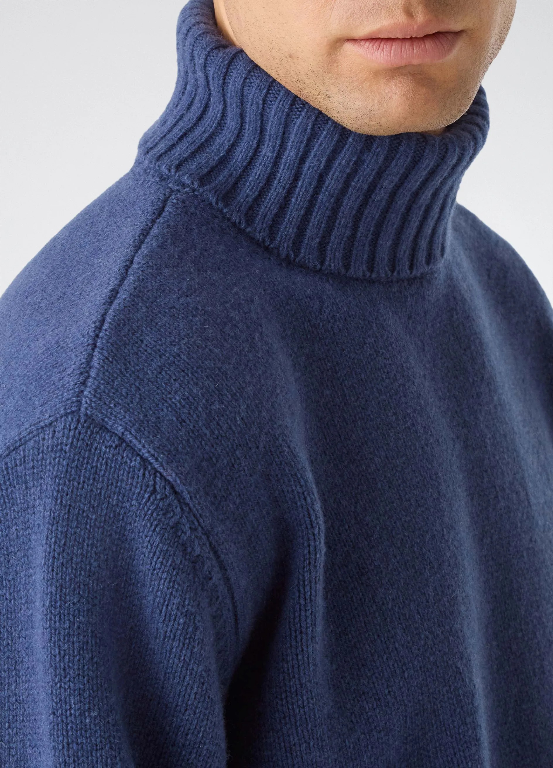 Börje Wool/Cashmere Roll Neck - Air Force Blue sold by Berg & Berg product image thumbnail 2