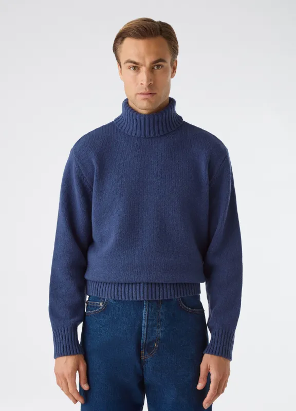 Börje Wool/Cashmere Roll Neck - Air Force Blue sold by Berg & Berg