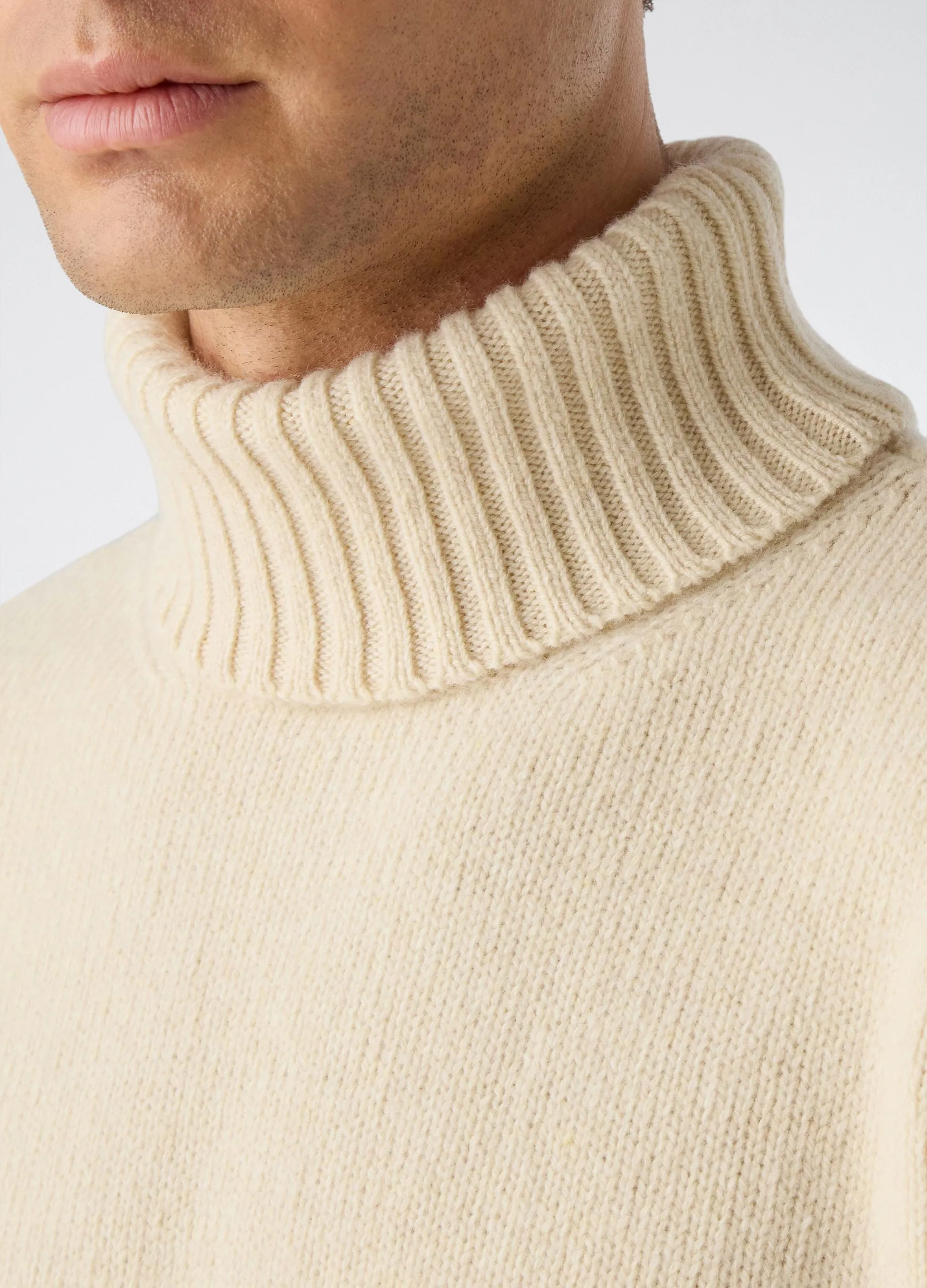 Börje Wool/Cashmere Roll Neck - Ecru sold by Berg & Berg product image thumbnail 2
