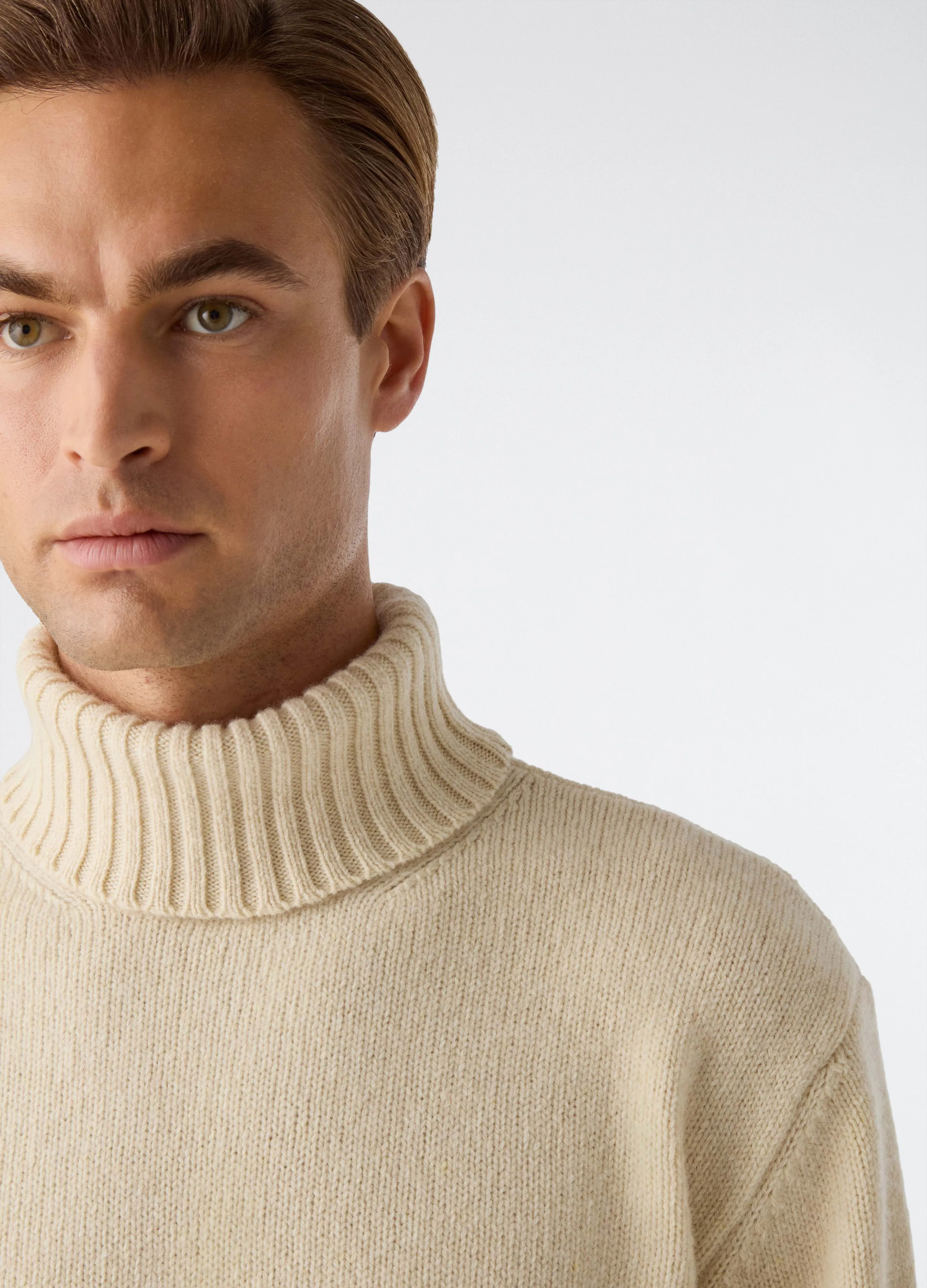 Börje Wool/Cashmere Roll Neck - Ecru sold by Berg & Berg product image thumbnail 4