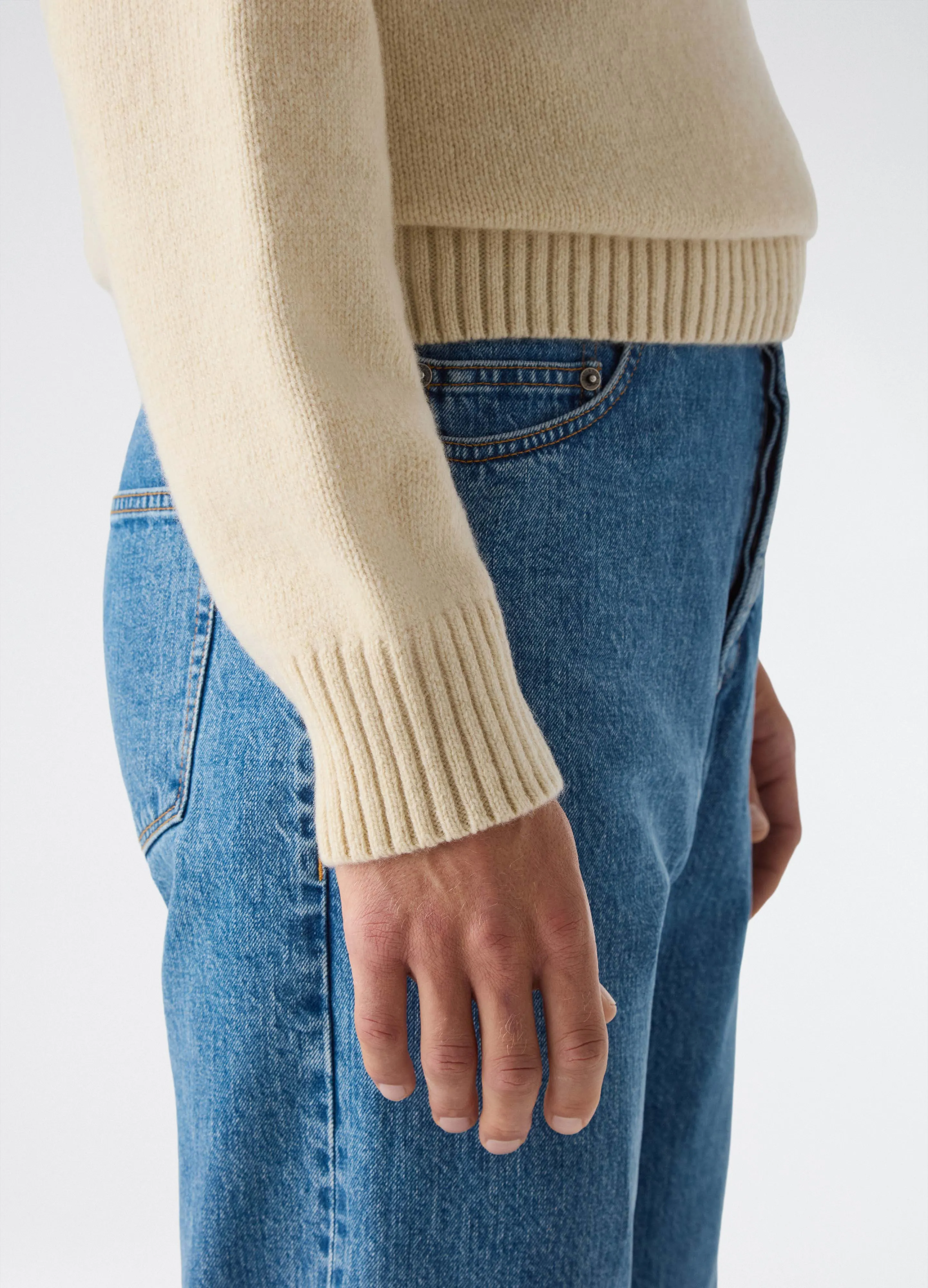 Börje Wool/Cashmere Roll Neck - Ecru sold by Berg & Berg product image thumbnail 3