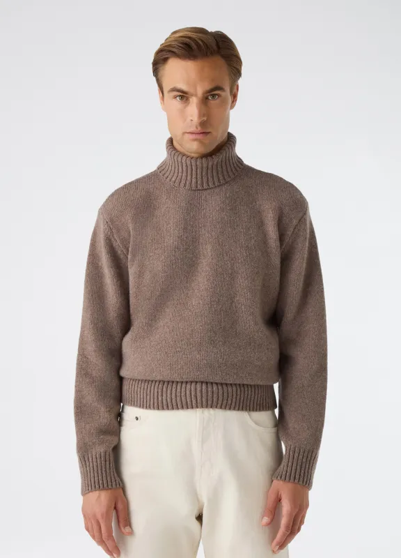 Börje Wool/Cashmere Roll Neck - Taupe sold by Berg & Berg