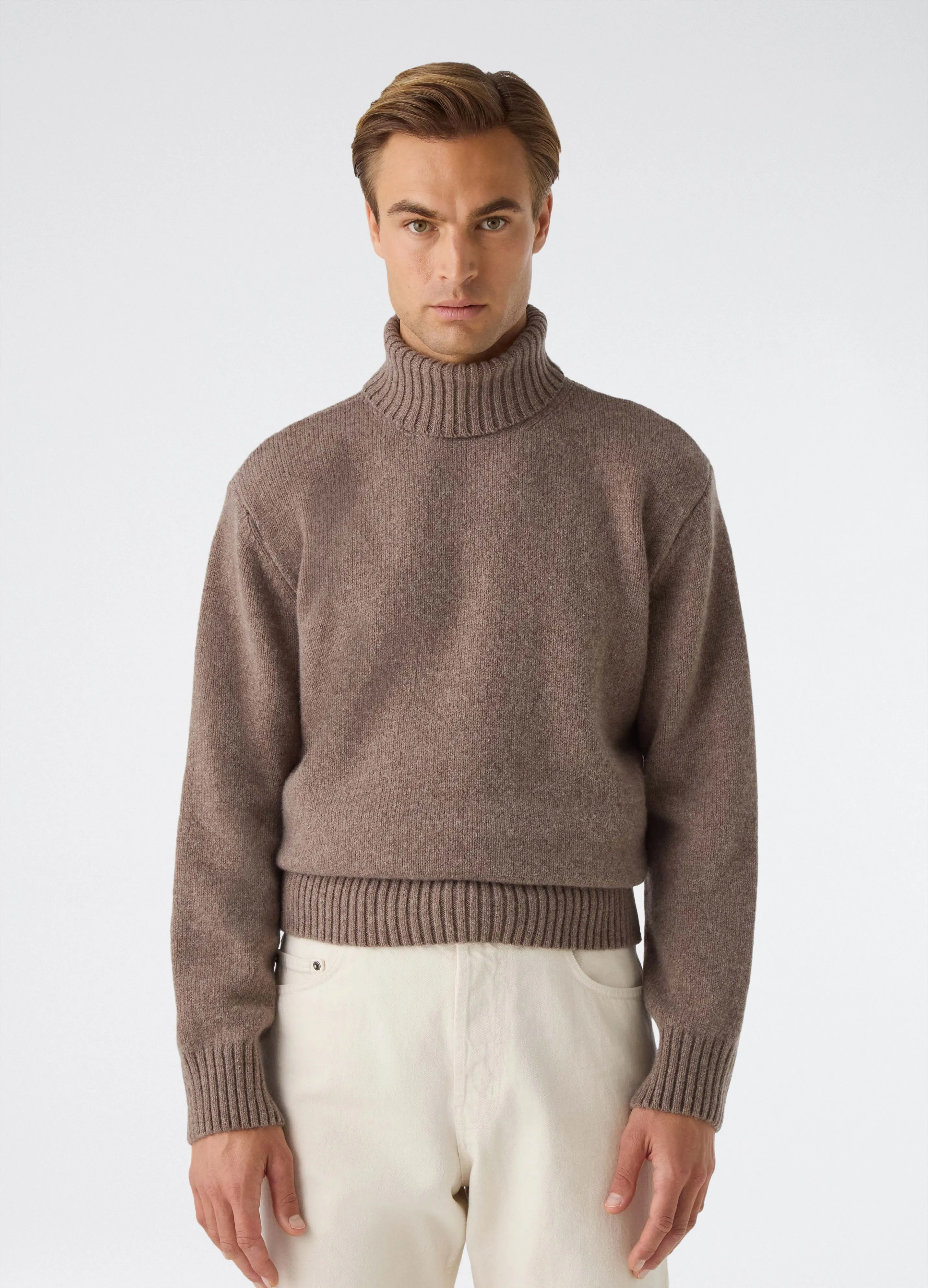 Börje Wool/Cashmere Roll Neck - Taupe sold by Berg & Berg