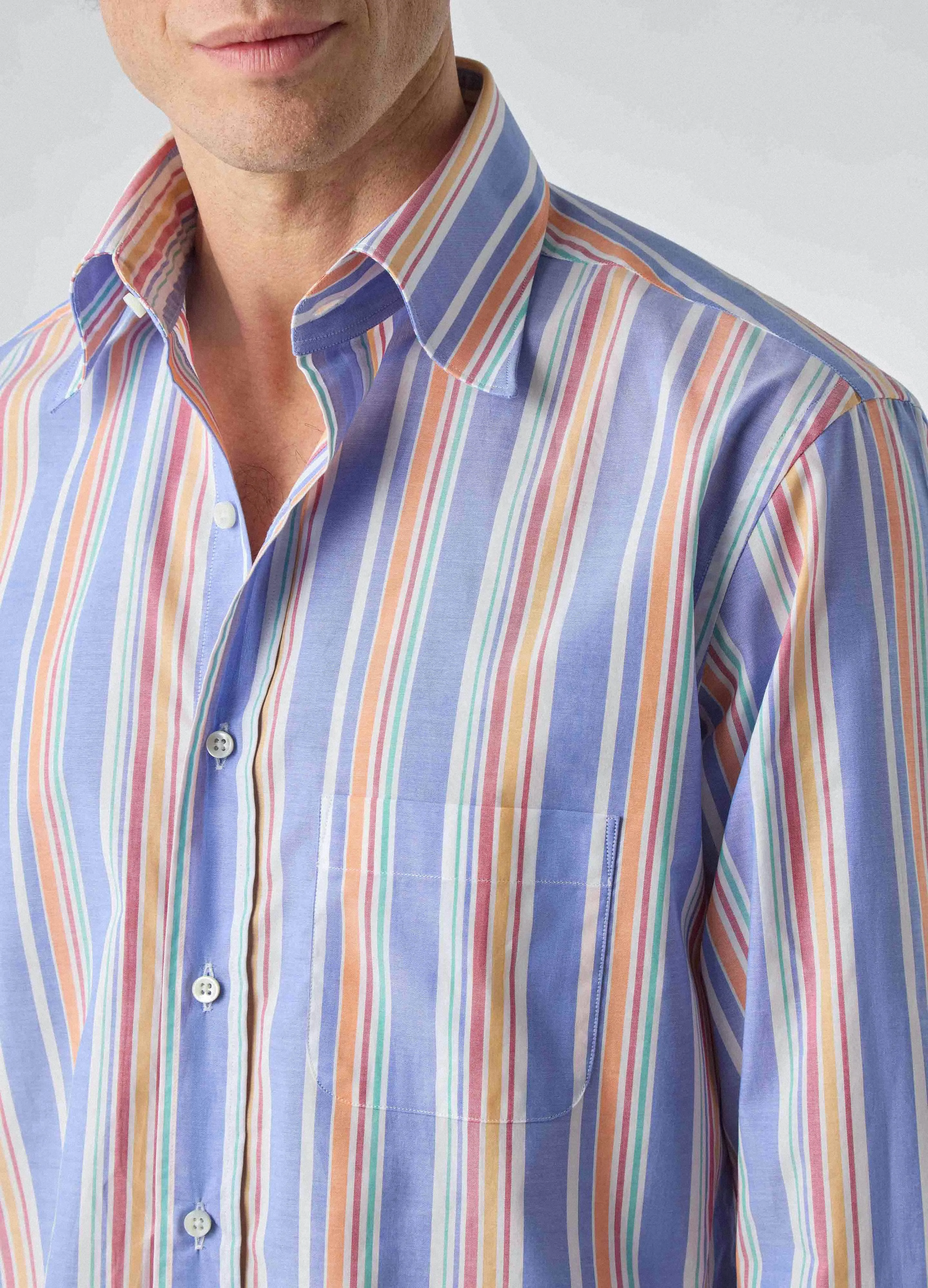 Fabian Poplin Turndown Collar Shirt - Blue/Multi sold by Berg & Berg product image thumbnail 2
