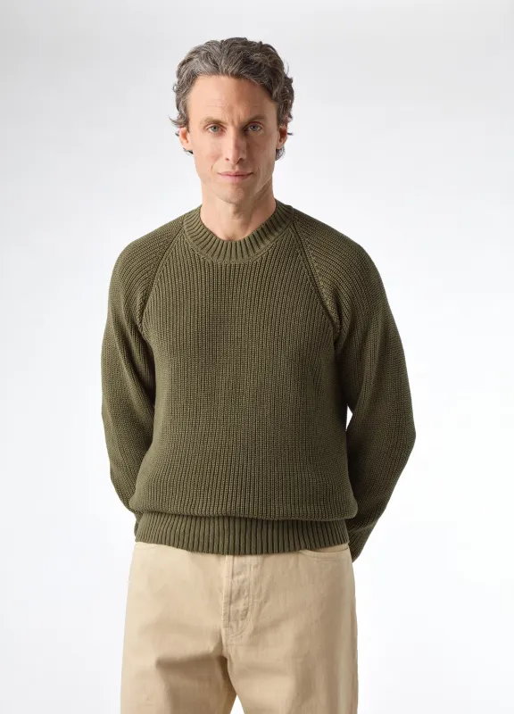Bengt Raglan Sweater - Olive made by Berg & Berg