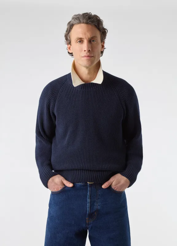 Bengt Raglan Sweater - Navy made by Berg & Berg