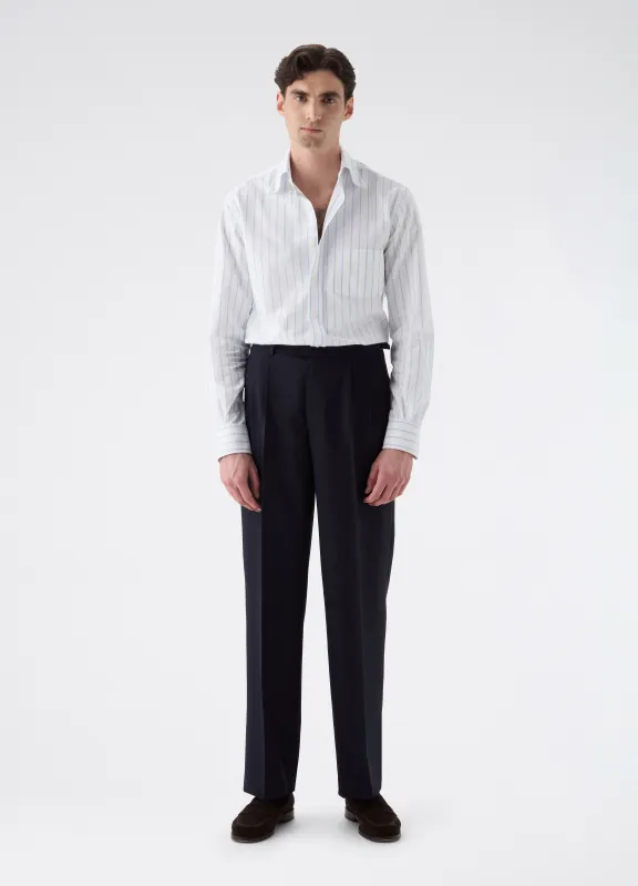 August High Twist Wool Trousers - Navy sold by Berg & Berg