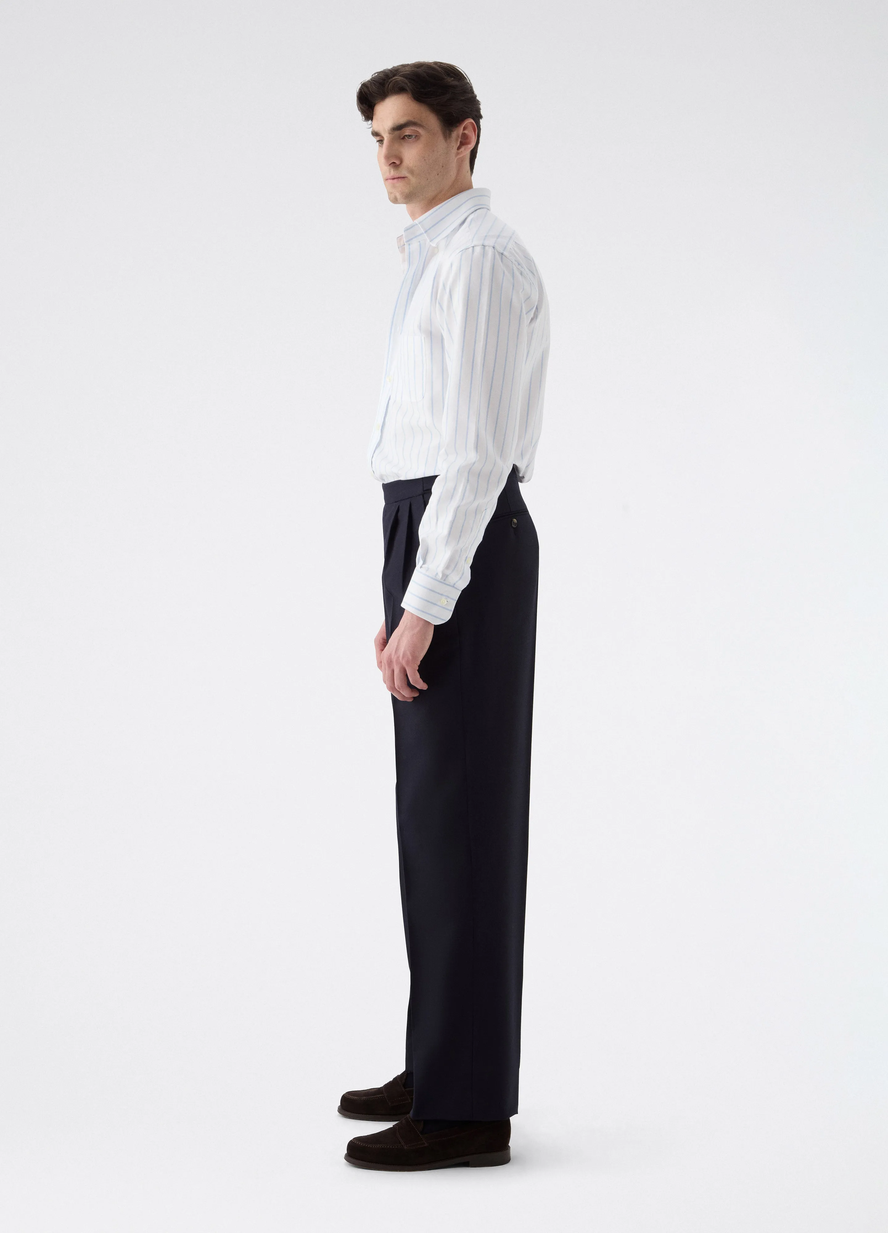 August High Twist Wool Trousers - Navy sold by Berg & Berg product image thumbnail 4