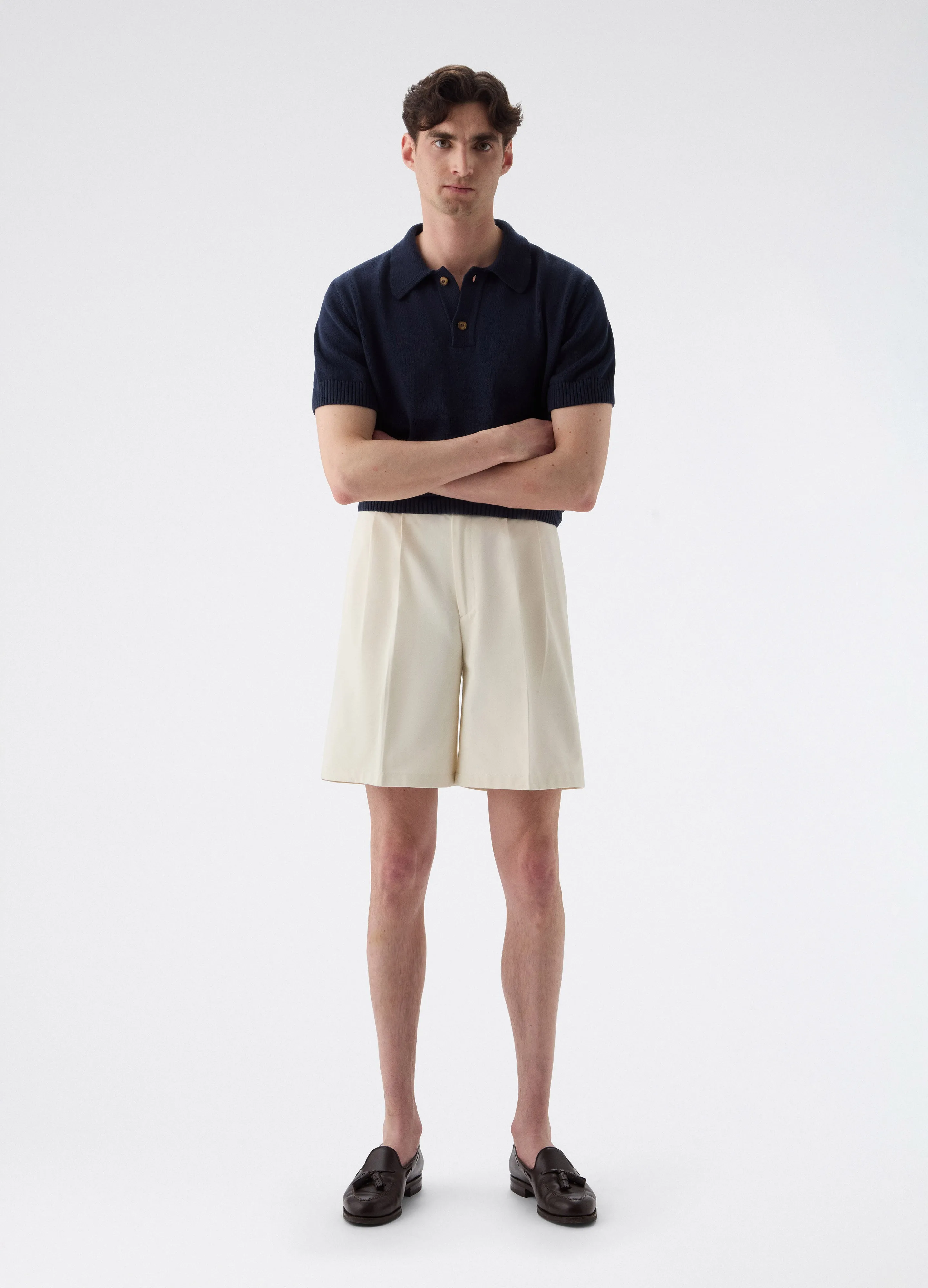Antonello Cotton Shorts - Ecru sold by Berg & Berg