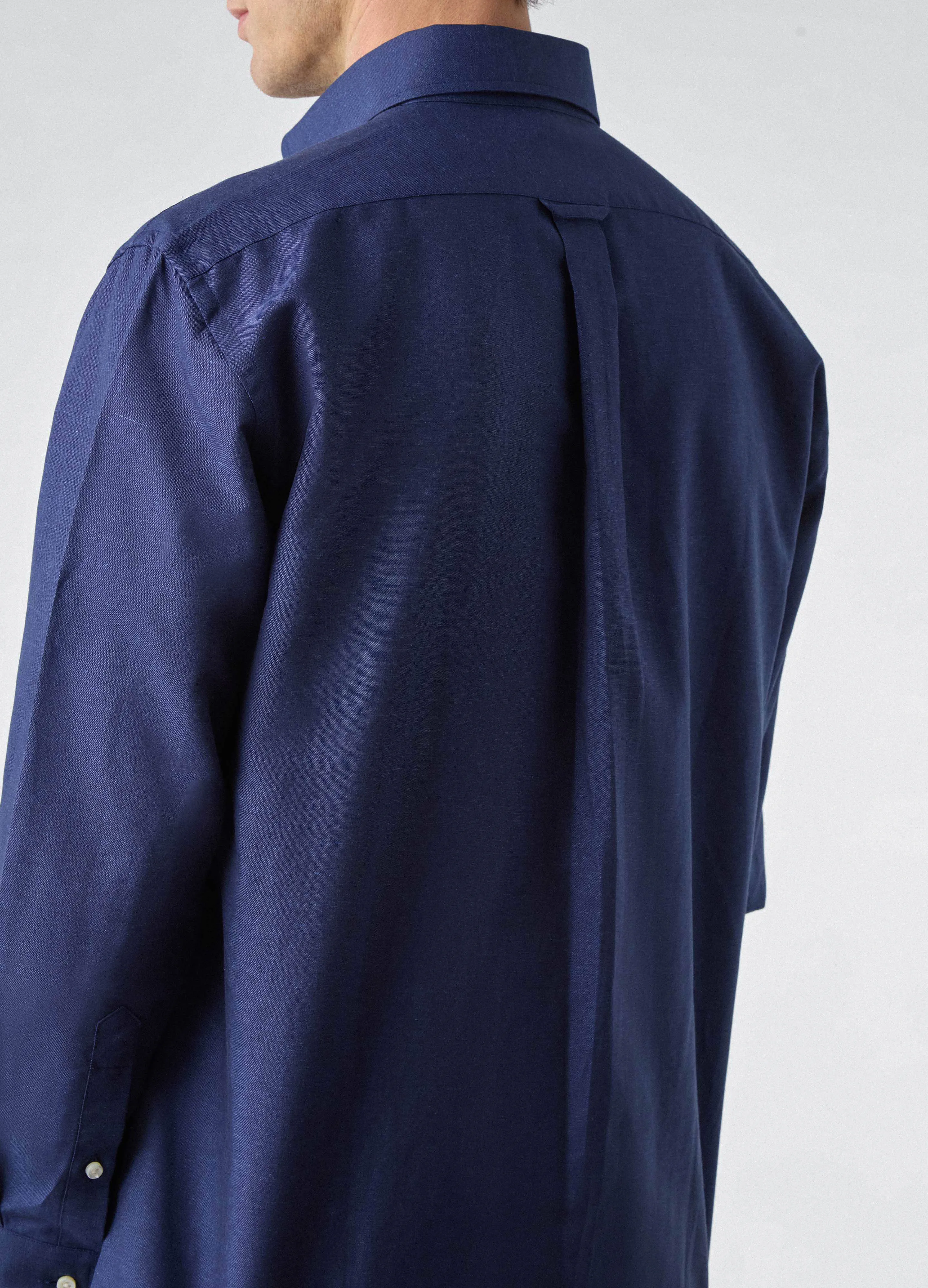 Ferdinand Cotton/Linen Button Down Shirt - Navy sold by Berg & Berg product image thumbnail 4