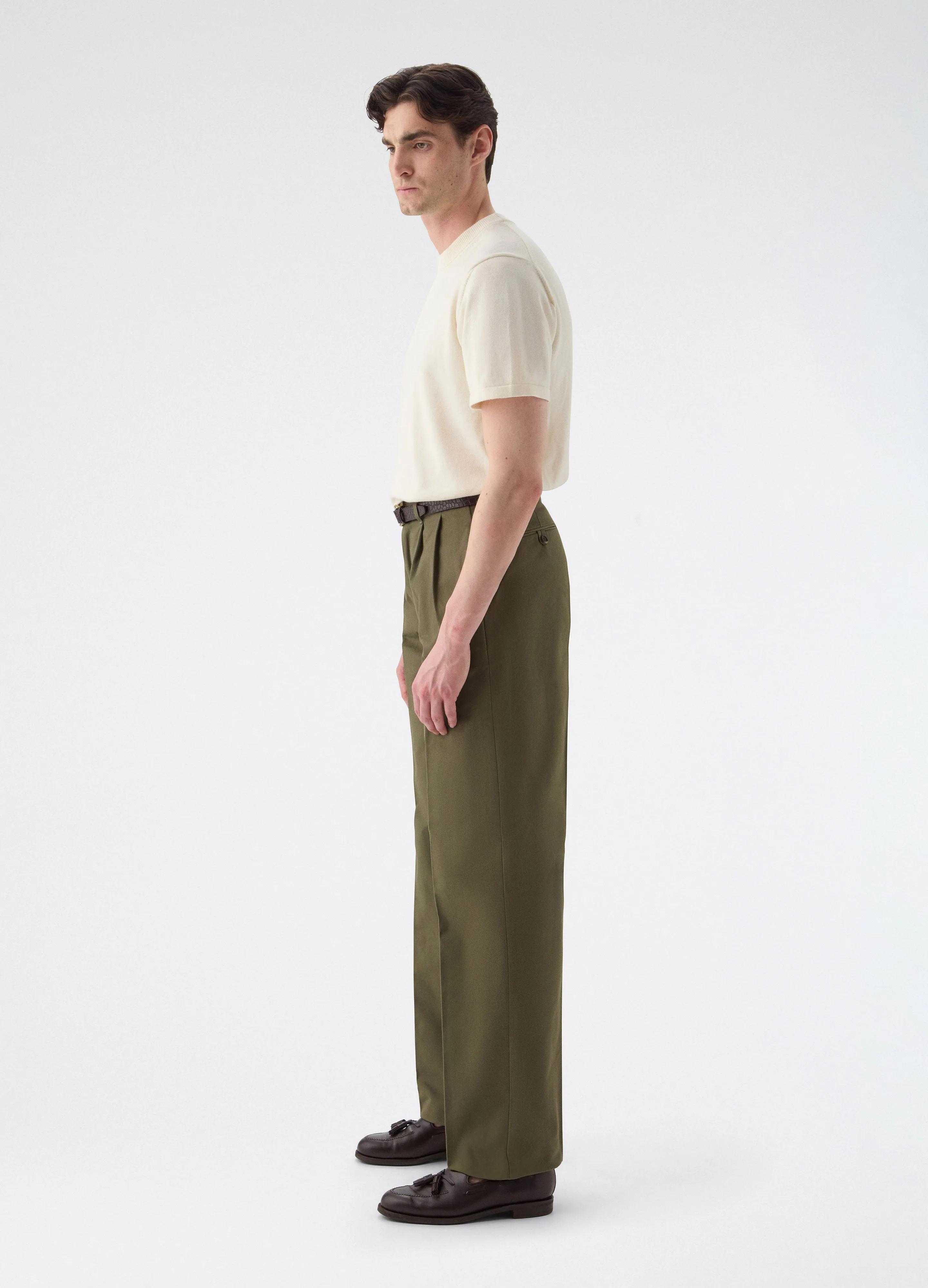 Antonello Cotton Trousers - Olive sold by Berg & Berg product image thumbnail 4