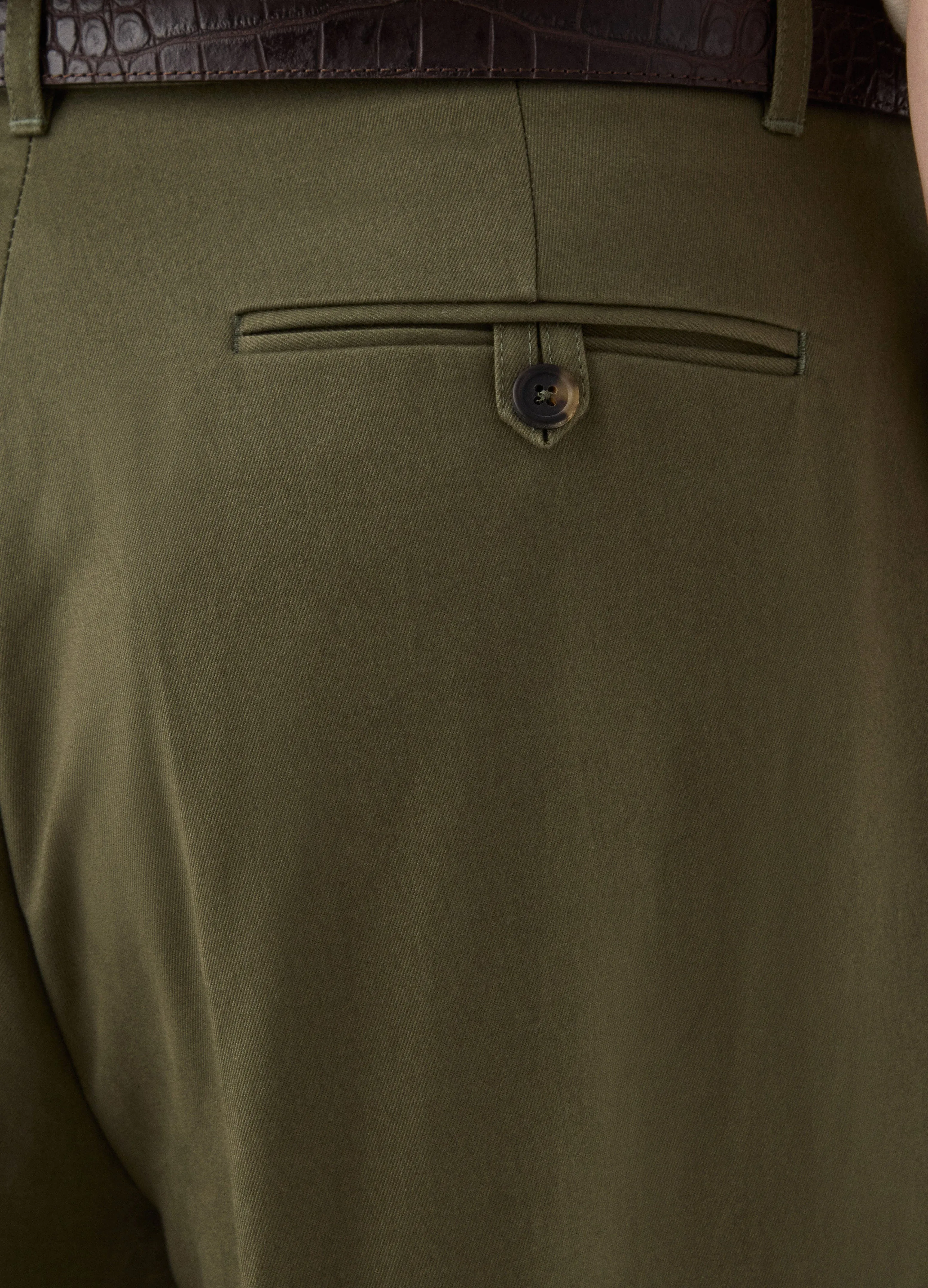 Antonello Cotton Trousers - Olive sold by Berg & Berg product image thumbnail 5