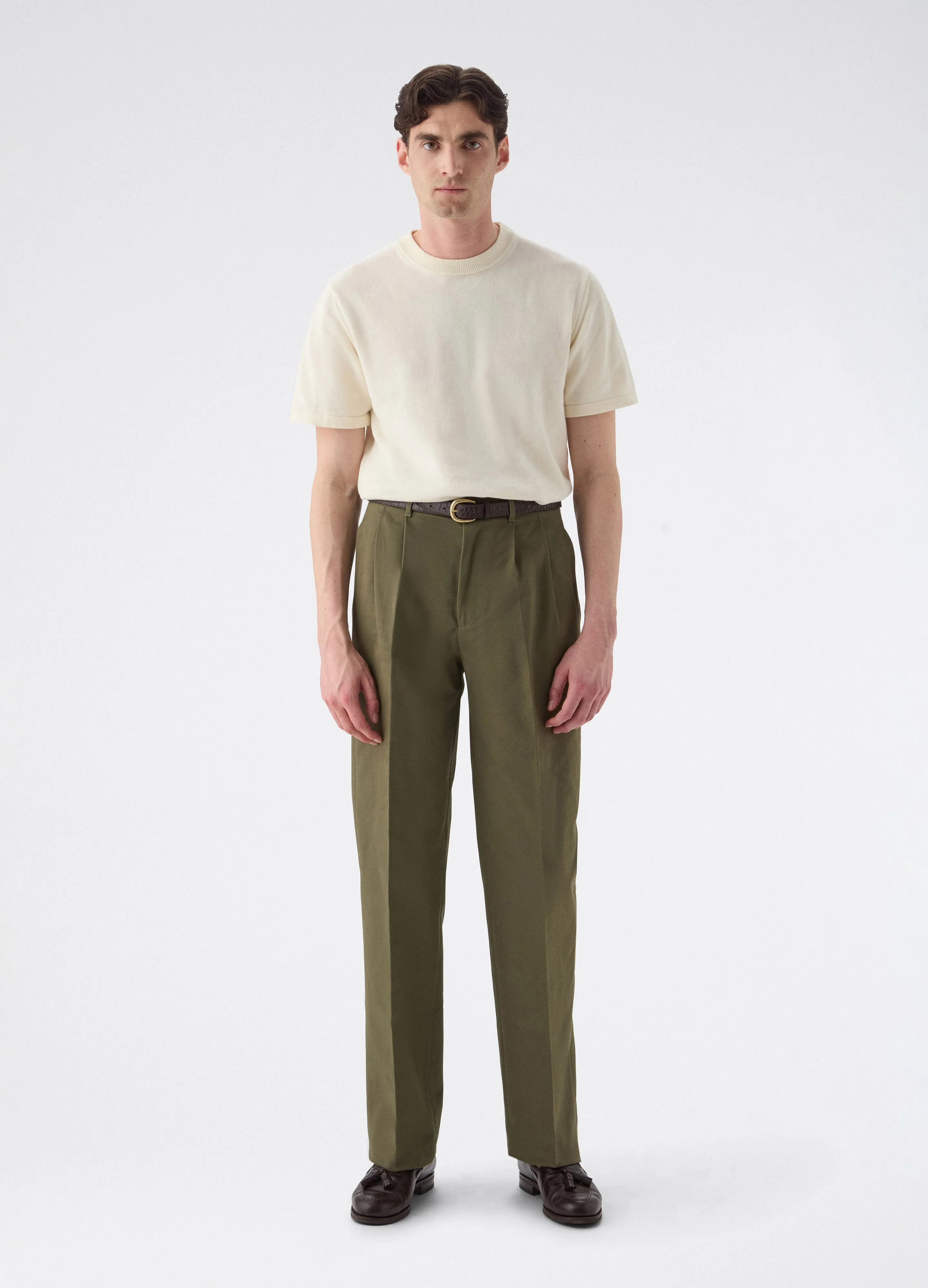 Antonello Cotton Trousers - Olive sold by Berg & Berg product image thumbnail 3