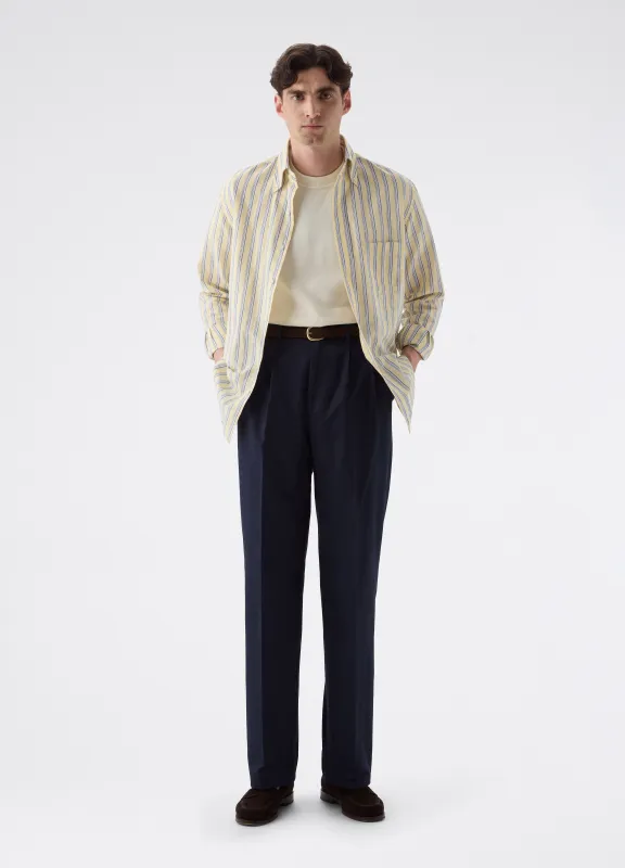 Antonello Cotton Trousers - Navy sold by Berg & Berg