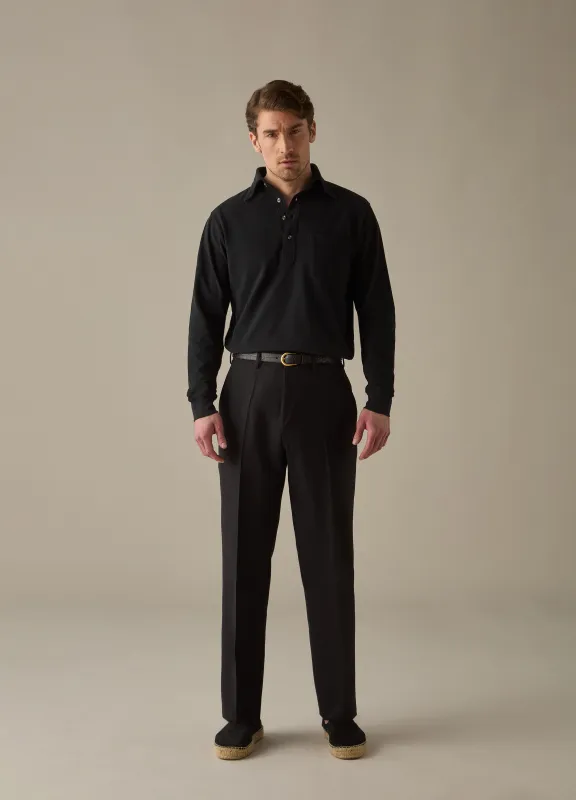 Alfie High Twist Wool Trousers - Black sold by Berg & Berg
