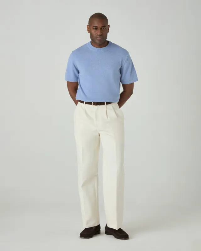Bo Knitted T-Shirt - Powder Blue made by Berg & Berg