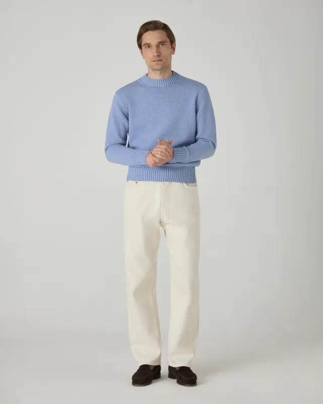 Ben Cotton Crew Neck - Powder Blue made by Berg & Berg