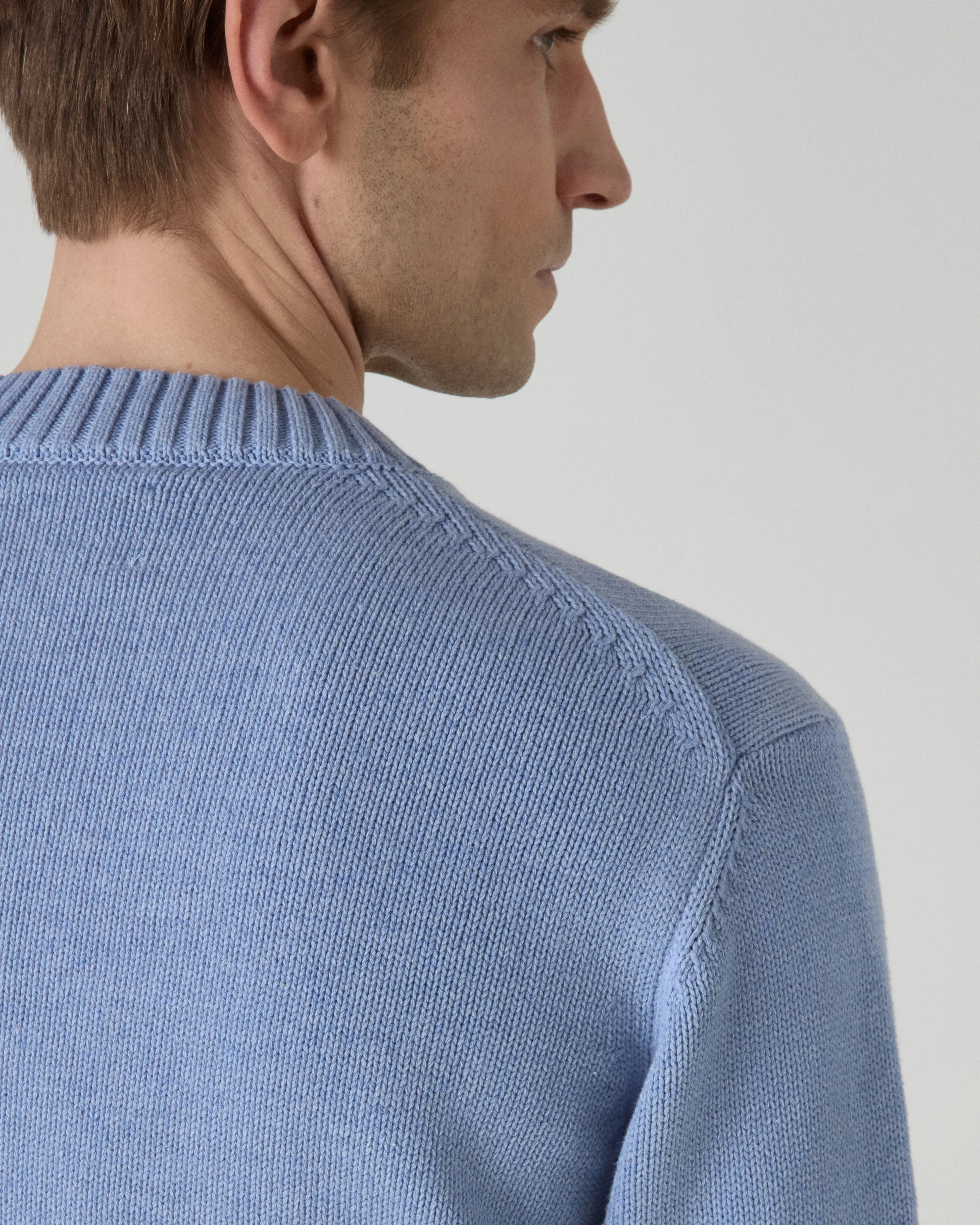 Ben Cotton Crew Neck - Powder Blue sold by Berg & Berg product image thumbnail 2