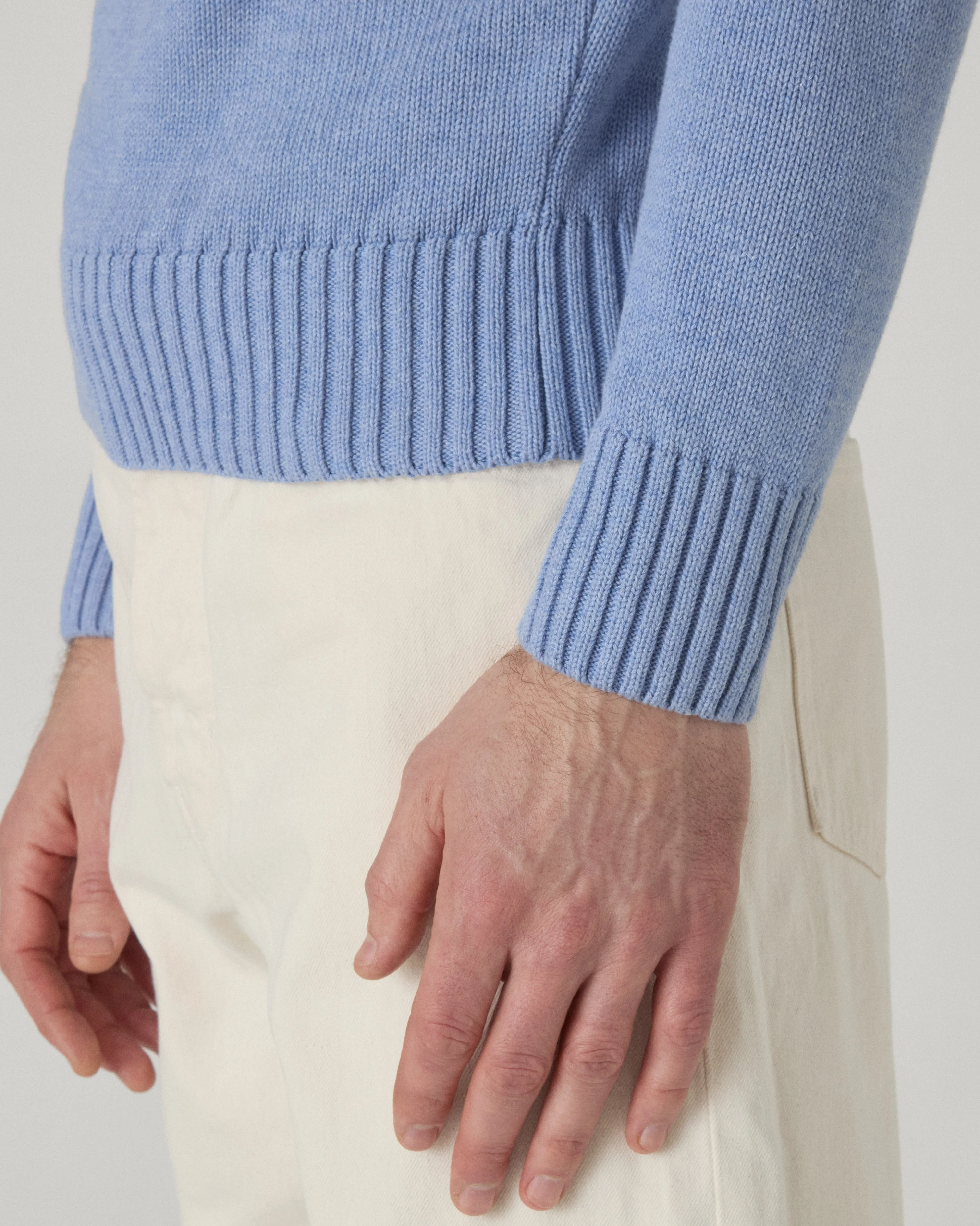 Ben Cotton Crew Neck - Powder Blue sold by Berg & Berg product image thumbnail 3