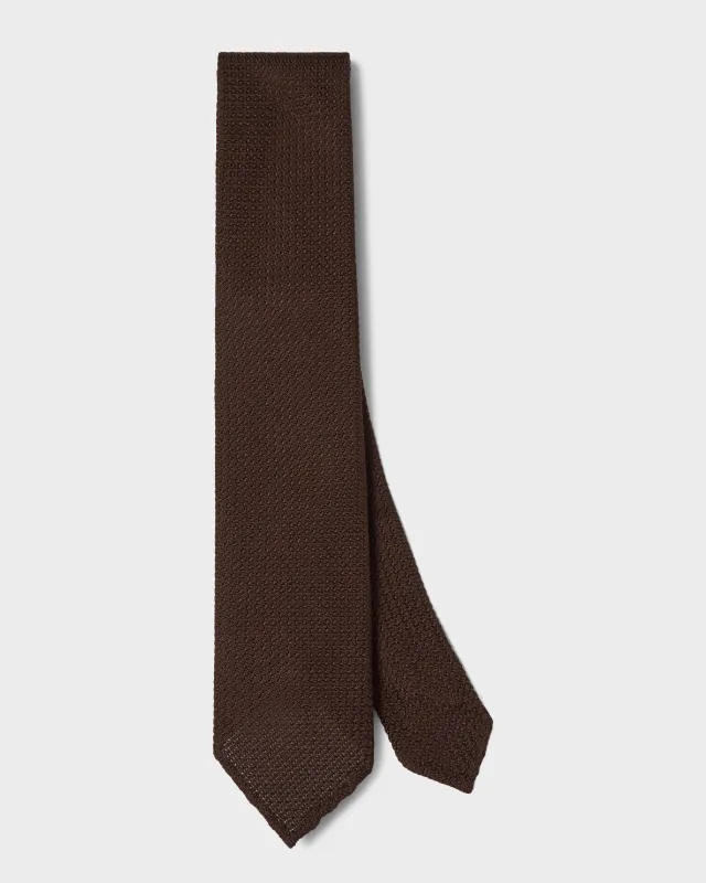 Grenadine Silk Tie - Brown made by Berg & Berg