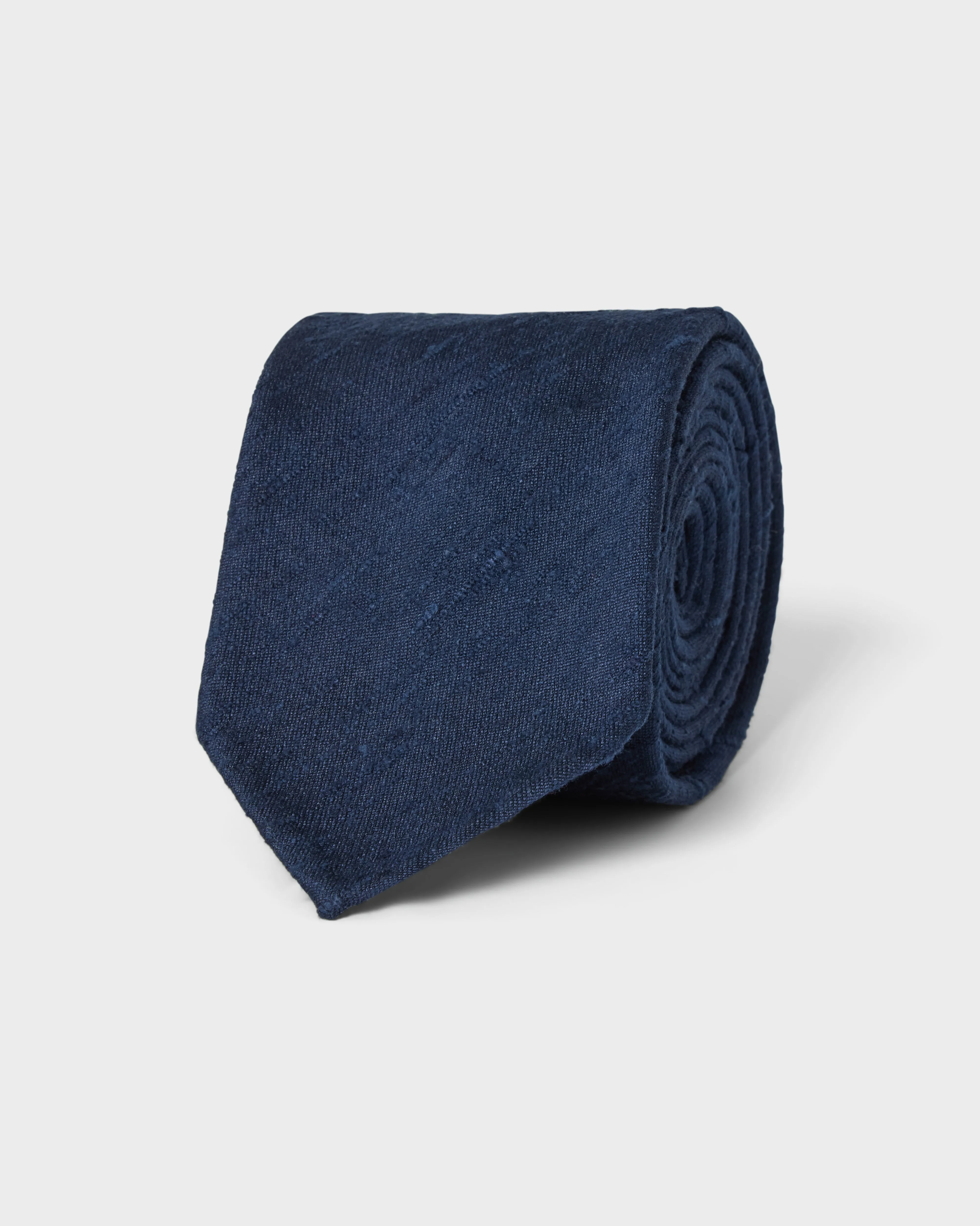 Shantung Silk Tie - Navy sold by Berg & Berg product image thumbnail 2