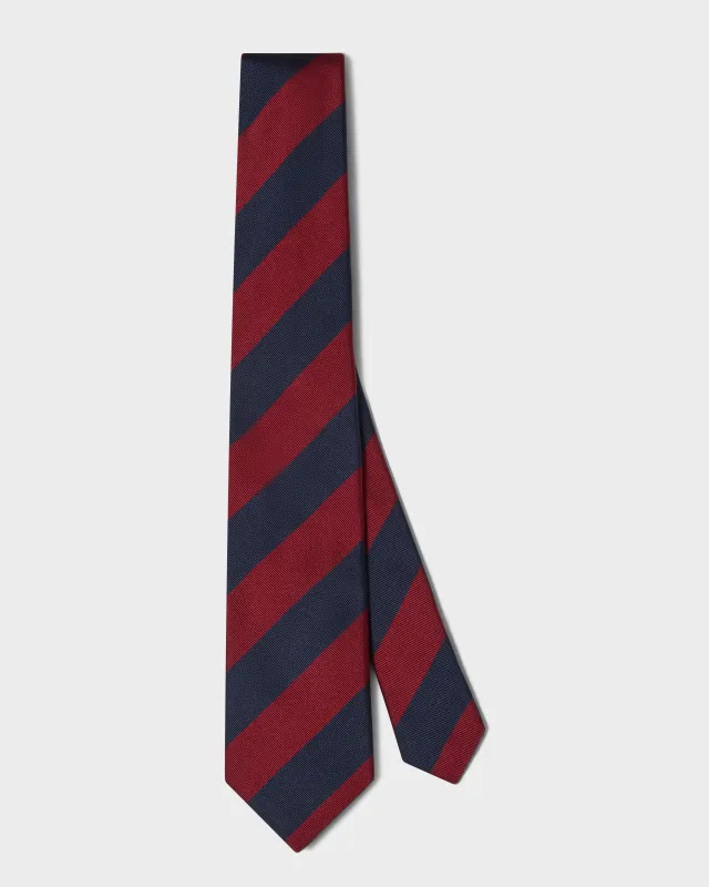 Block Stripe Silk Tie - Blue/Red made by Berg & Berg