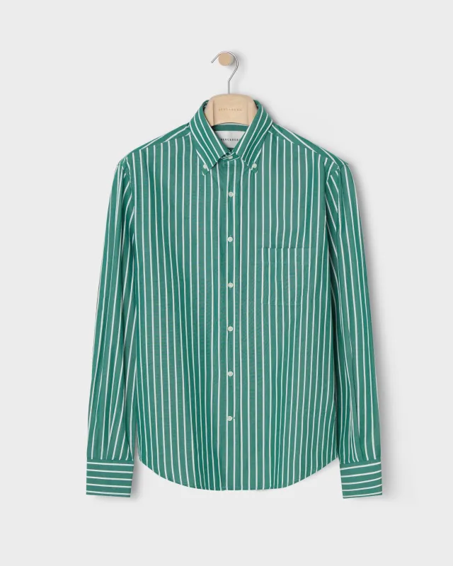 Ferdinand Poplin Button Down Shirt - Pine/White made by Berg & Berg