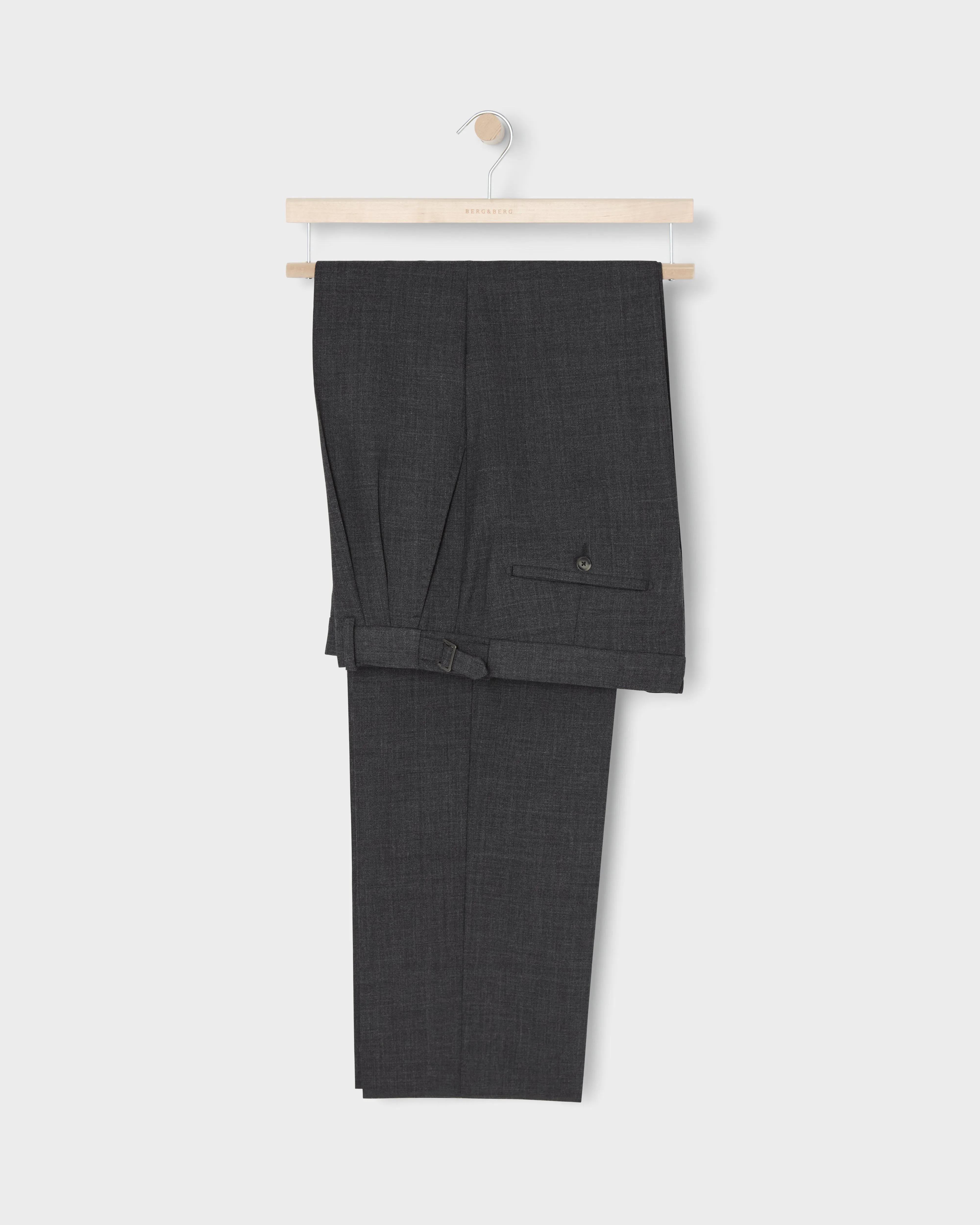 August High Twist Wool Trousers - Mid Grey sold by Berg & Berg