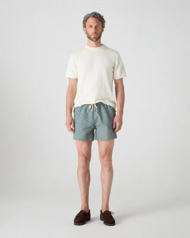 Alberto Swim Shorts - Olive/White Dots made by Berg & Berg