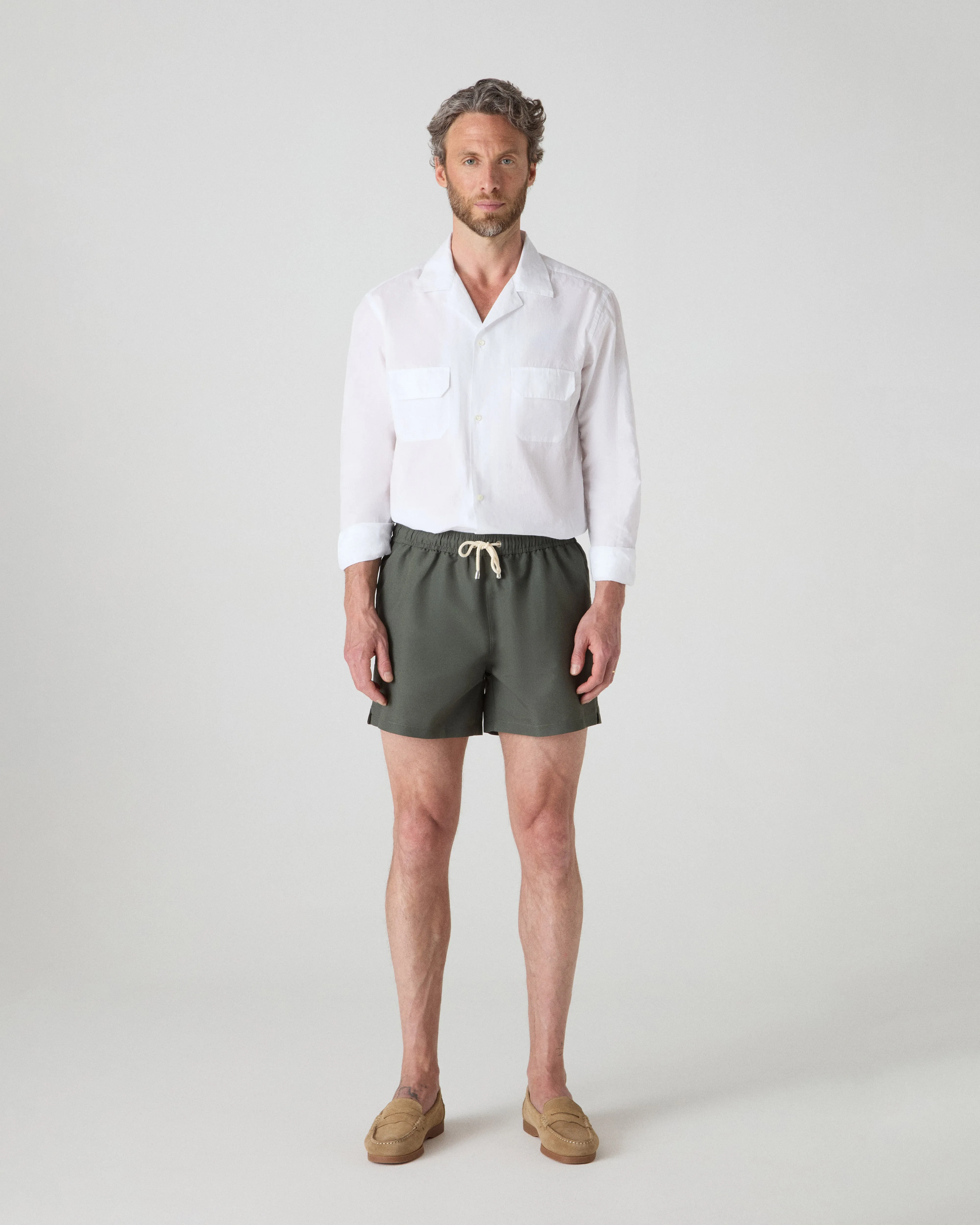 Alberto Swim Shorts - Olive sold by Berg & Berg