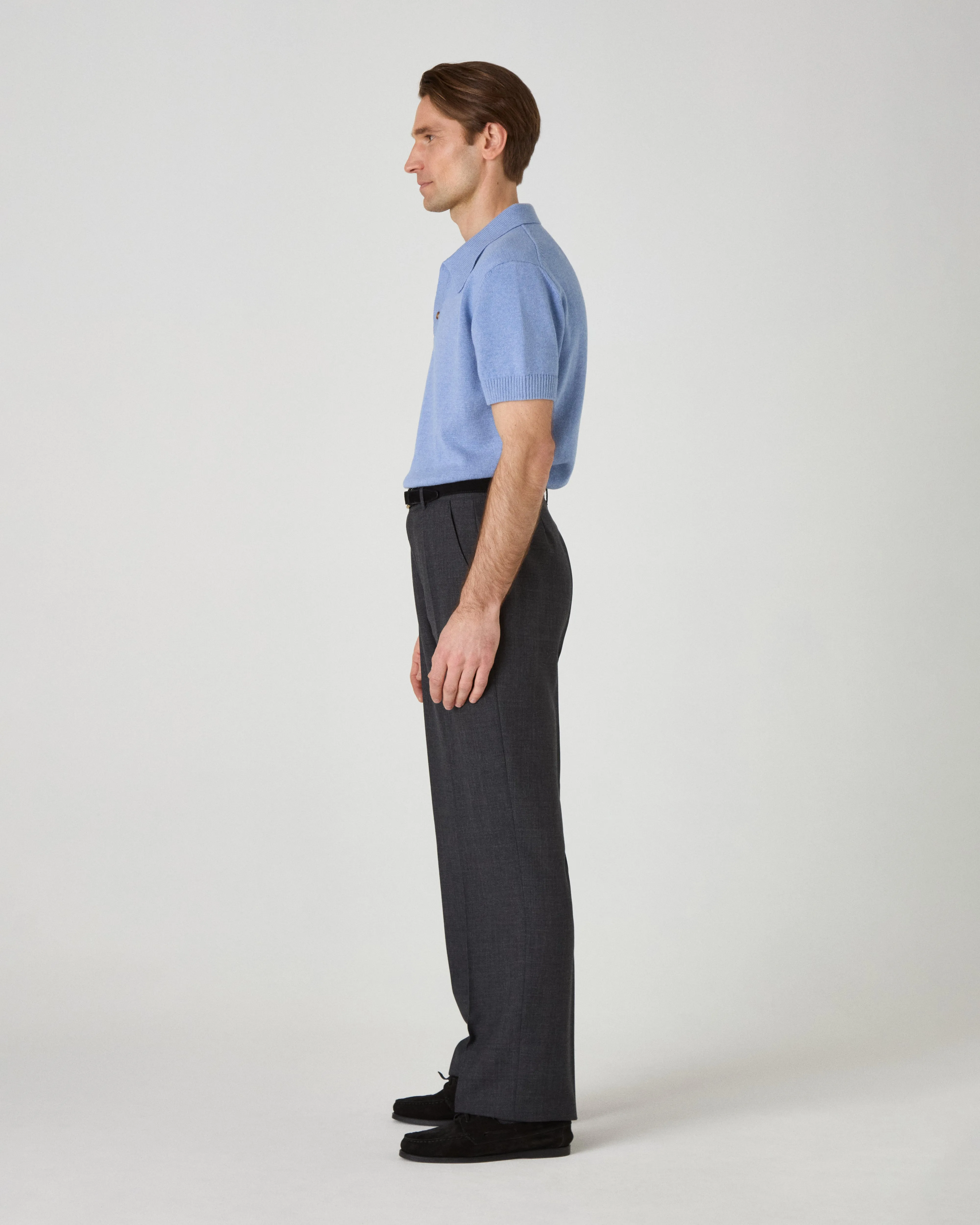 Alfredo High Twist Wool Trousers - Mid Grey sold by Berg & Berg product image thumbnail 3