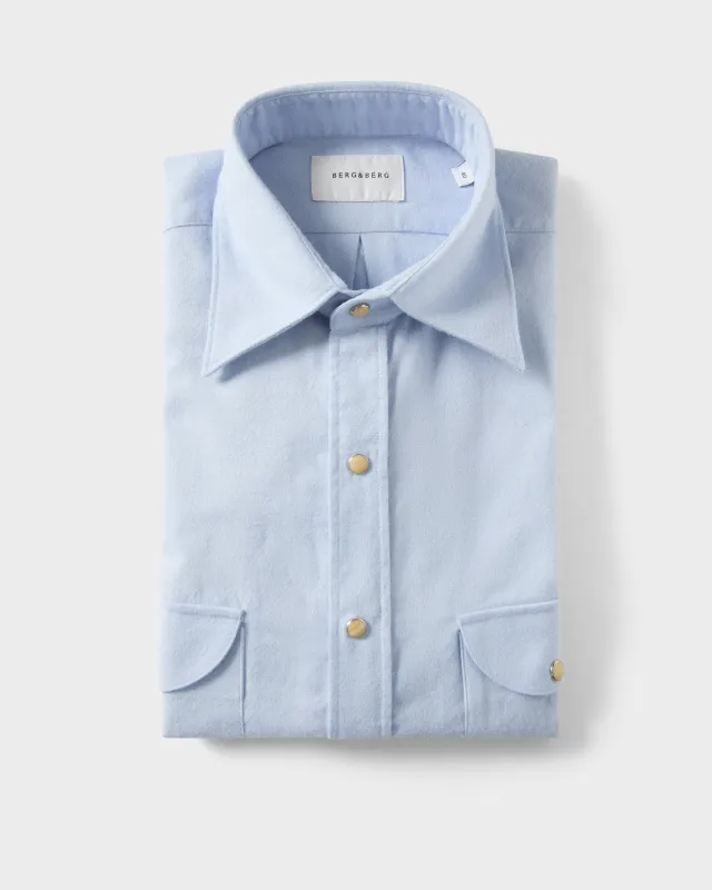 Fernando Western Shirt - Light Blue made by Berg & Berg